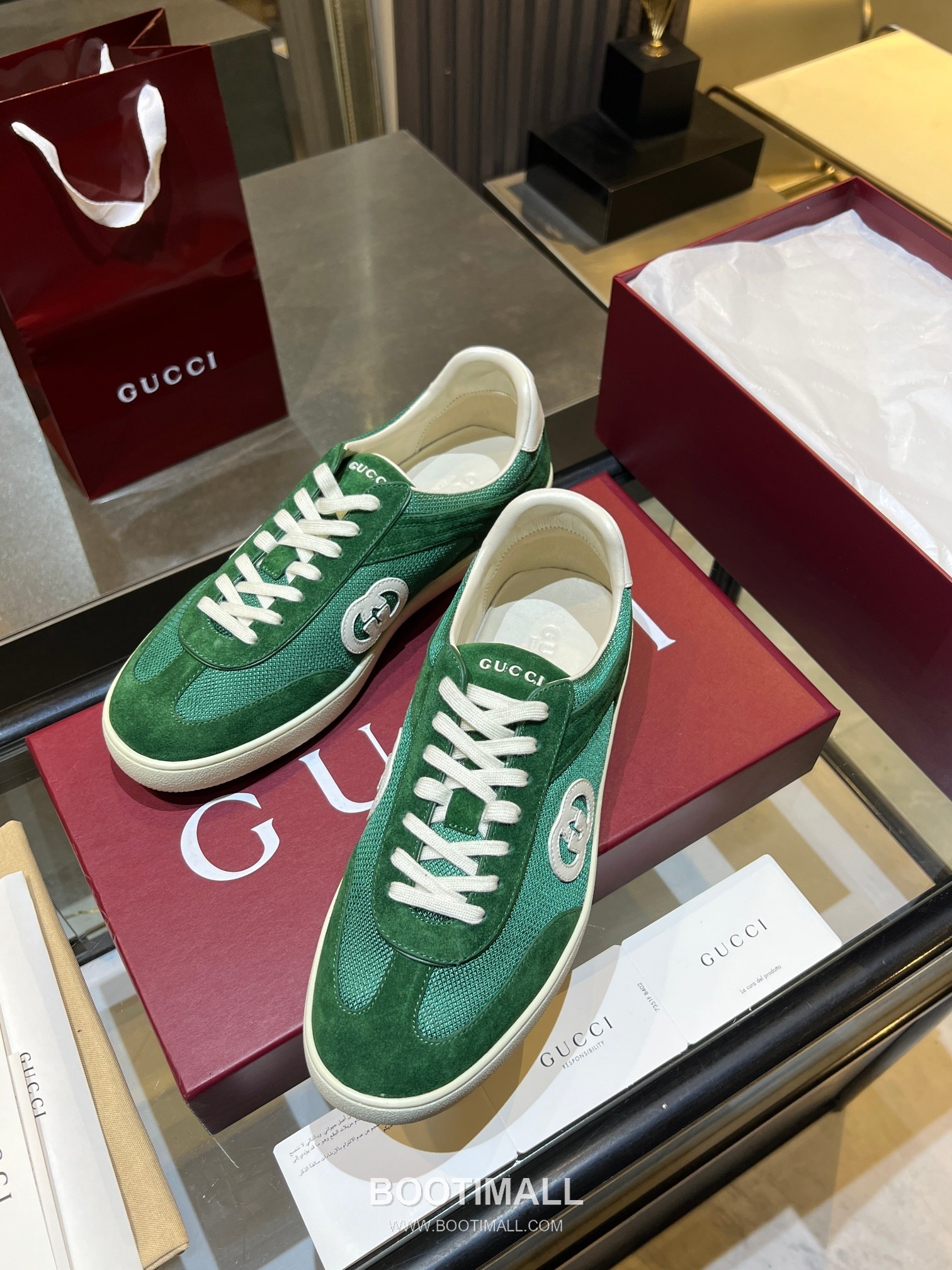 Gucci German Trainer Leather Mesh Suede Low Sneakers with Embossed Logo TPU Sole Detail 구찌 저먼 트레이너 레더 메쉬 스웨이드 로우 스니커즈 엠보싱 로고 TPU 솔 디테일 3cm 9