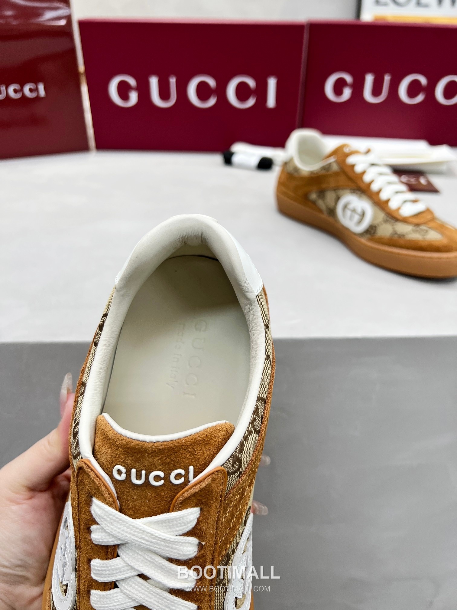 Gucci German Trainer Calfskin Leather Mesh Low Sneakers with Embossed Logo TPU Sole Detail 구찌 저먼 트레이너 카프스킨 레더 메쉬 로우 스니커즈 엠보싱 로고 TPU 솔 디테일 3cm 8