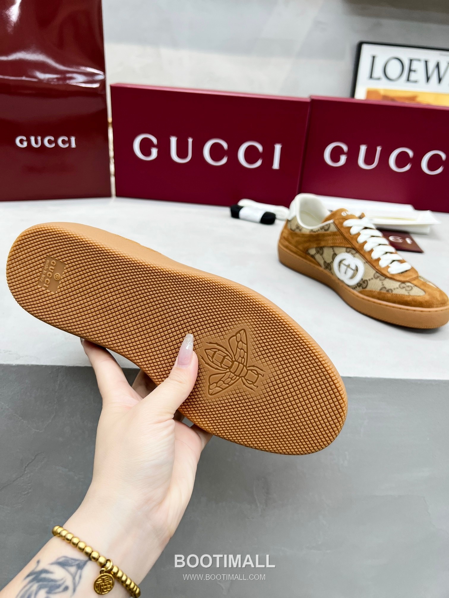 Gucci German Trainer Calfskin Leather Mesh Low Sneakers with Embossed Logo TPU Sole Detail 구찌 저먼 트레이너 카프스킨 레더 메쉬 로우 스니커즈 엠보싱 로고 TPU 솔 디테일 3cm 9