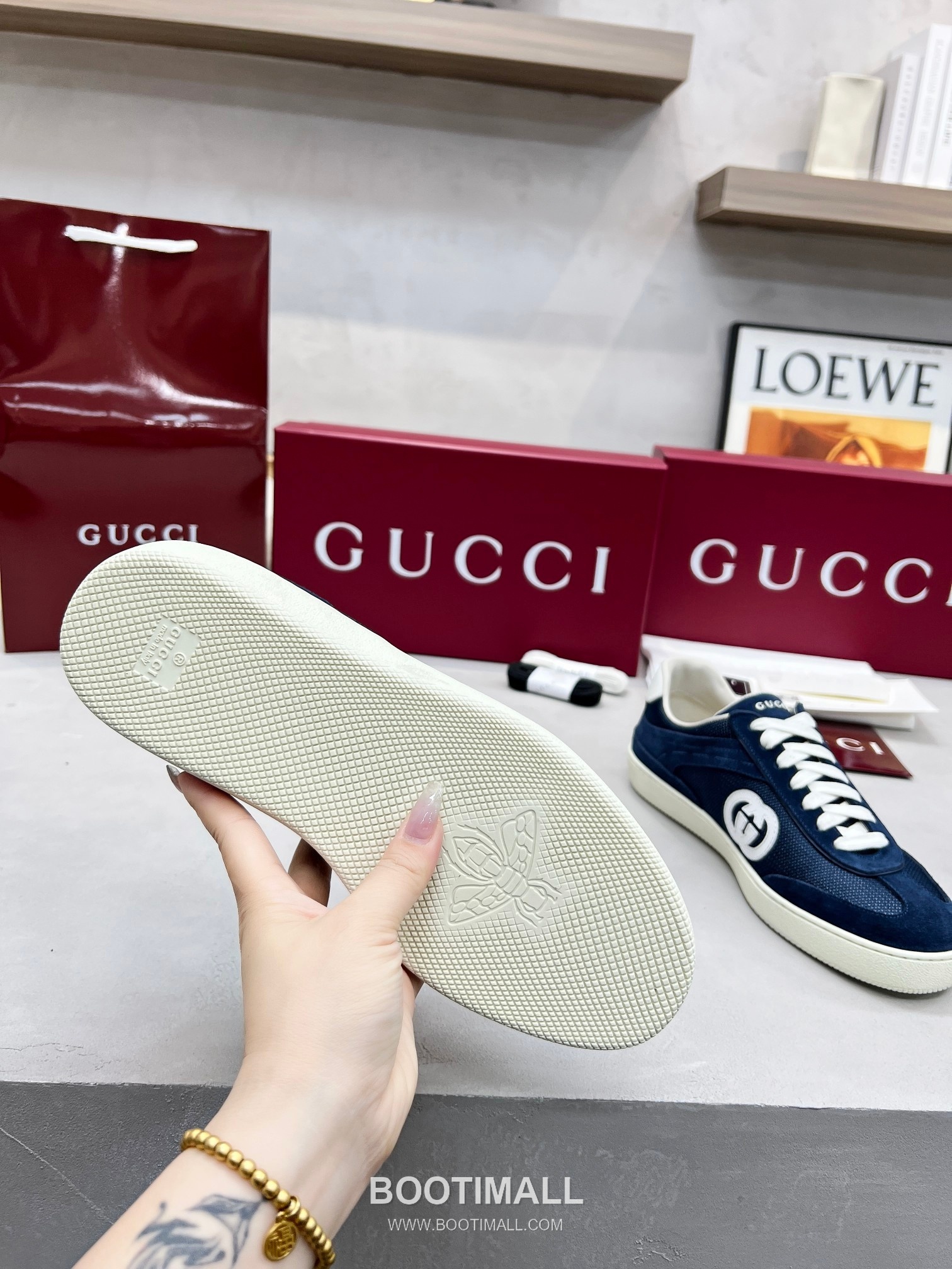 Gucci German Trainer Calfskin Leather Mesh Low Sneakers with Embossed Logo TPU Sole Detail 구찌 저먼 트레이너 카프스킨 레더 메쉬 로우 스니커즈 엠보싱 로고 TPU 솔 디테일 3cm 9