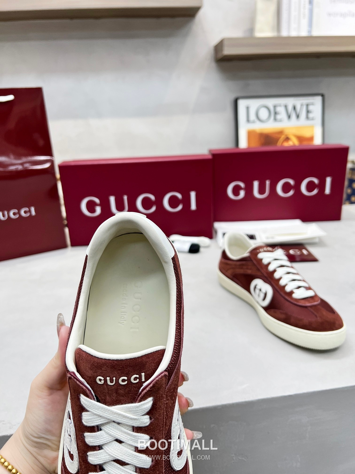 Gucci German Trainer Calfskin Leather Mesh Low Sneakers with Embossed Logo TPU Sole Detail 구찌 저먼 트레이너 카프스킨 레더 메쉬 로우 스니커즈 엠보싱 로고 TPU 솔 디테일 3cm 7