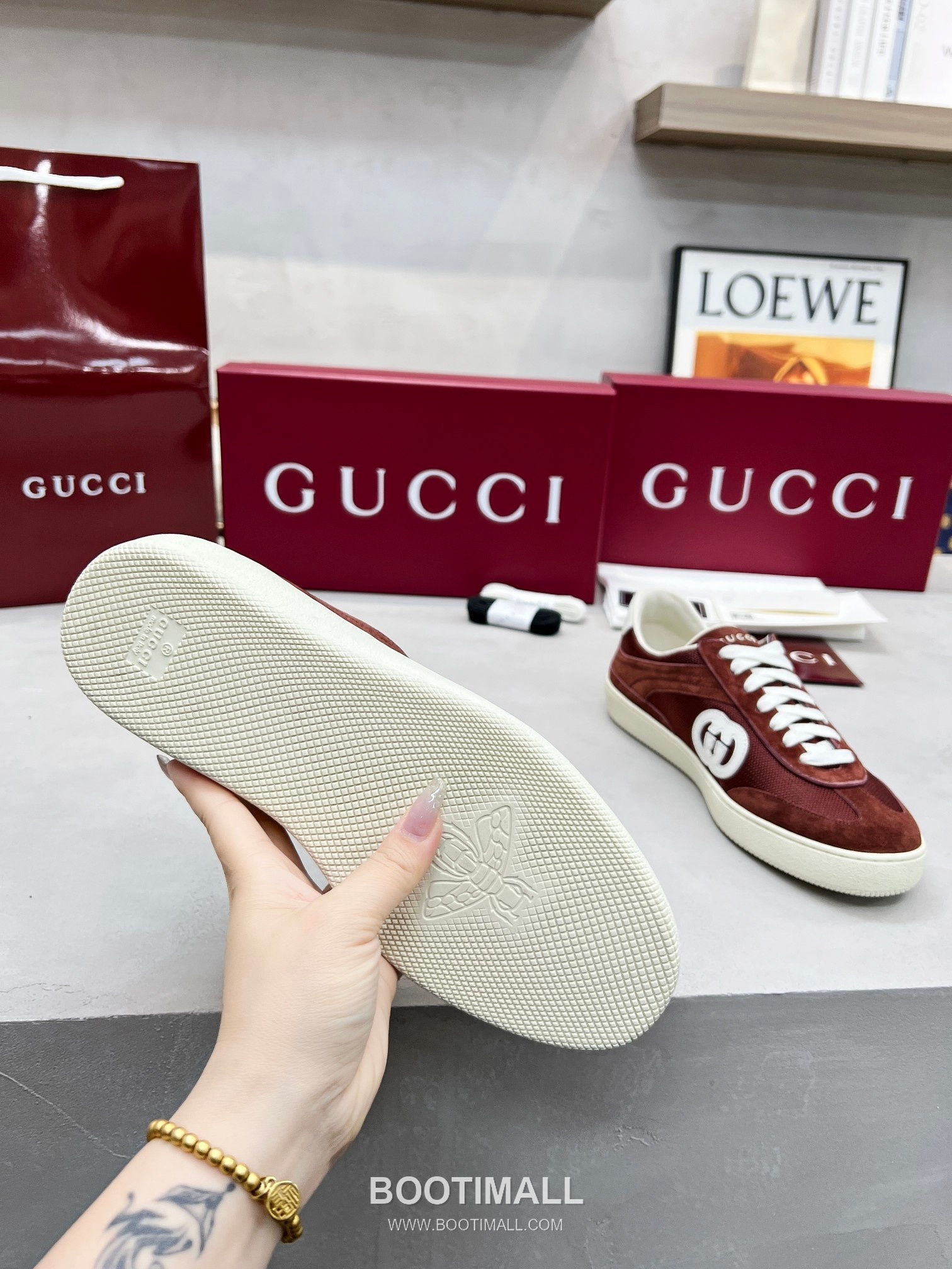Gucci German Trainer Calfskin Leather Mesh Low Sneakers with Embossed Logo TPU Sole Detail 구찌 저먼 트레이너 카프스킨 레더 메쉬 로우 스니커즈 엠보싱 로고 TPU 솔 디테일 3cm 9