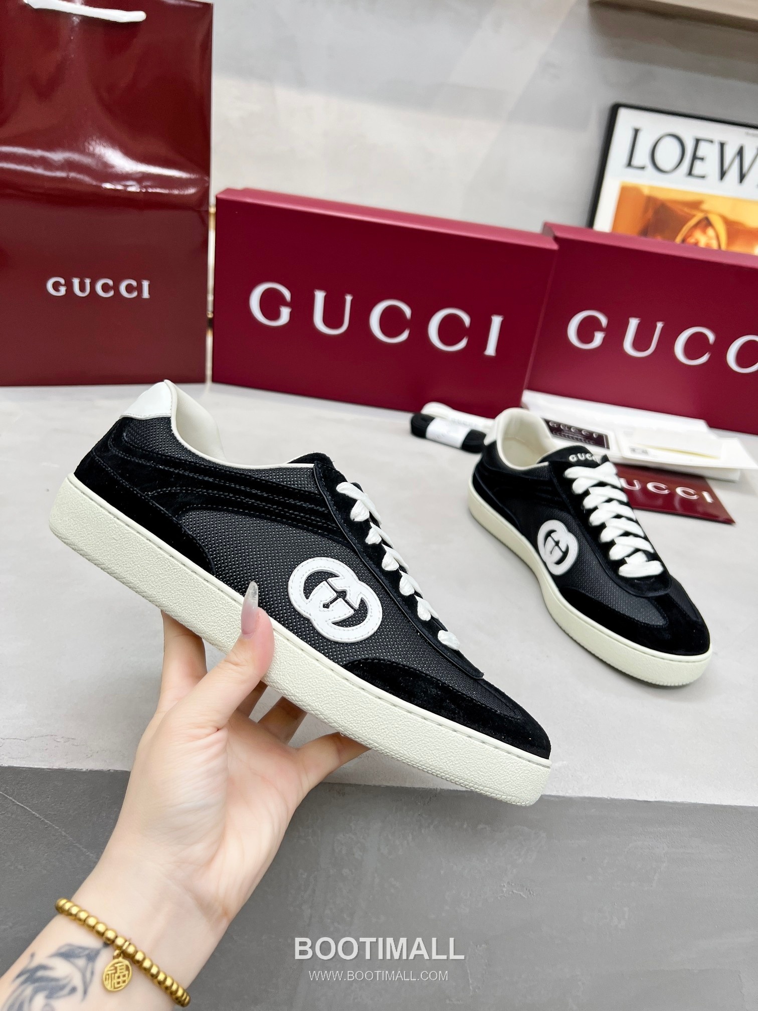Gucci German Trainer Calfskin Leather Mesh Low Sneakers with Embossed Logo TPU Sole Detail 구찌 저먼 트레이너 카프스킨 레더 메쉬 로우 스니커즈 엠보싱 로고 TPU 솔 디테일 3cm 4