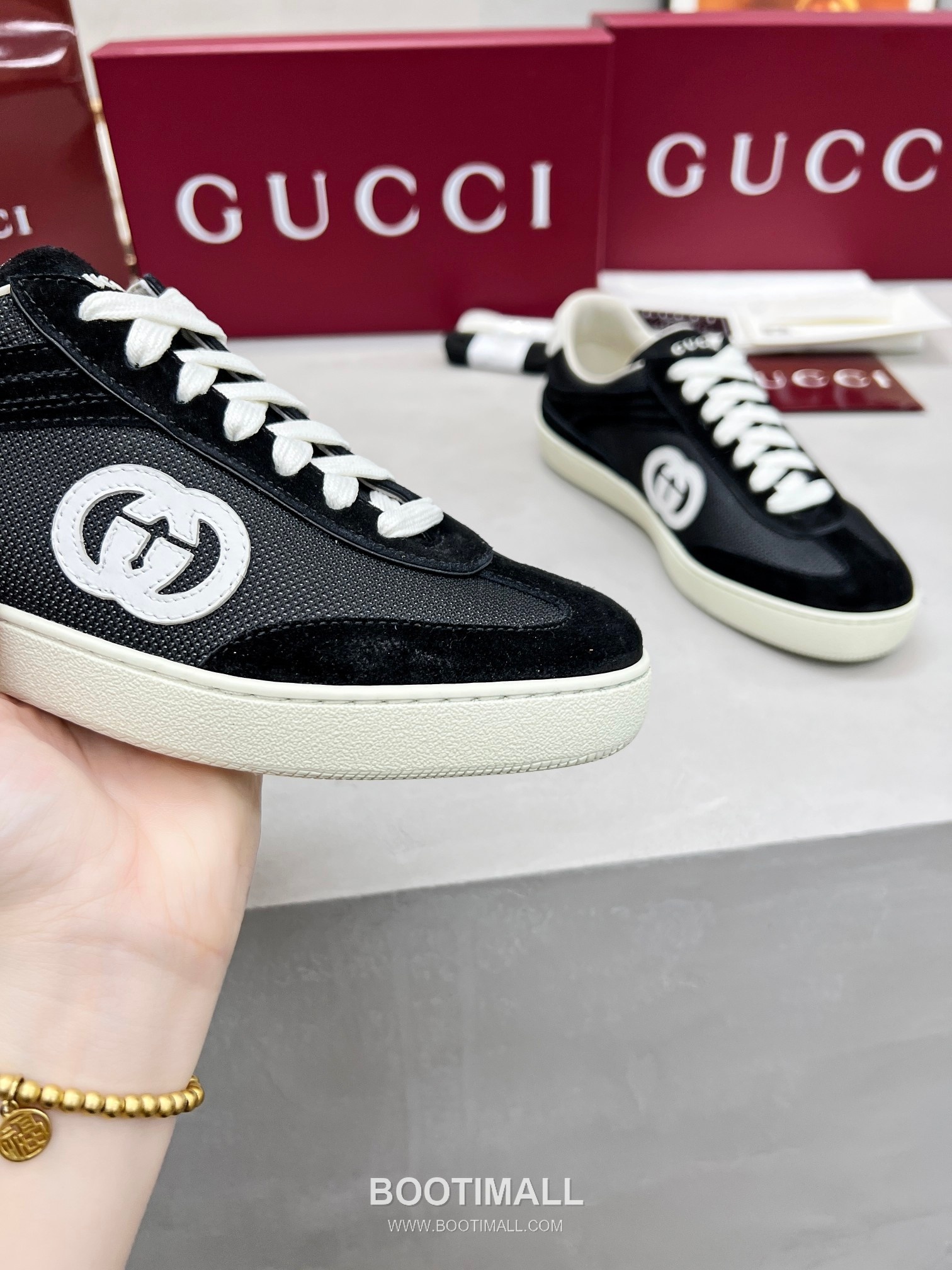 Gucci German Trainer Calfskin Leather Mesh Low Sneakers with Embossed Logo TPU Sole Detail 구찌 저먼 트레이너 카프스킨 레더 메쉬 로우 스니커즈 엠보싱 로고 TPU 솔 디테일 3cm 5