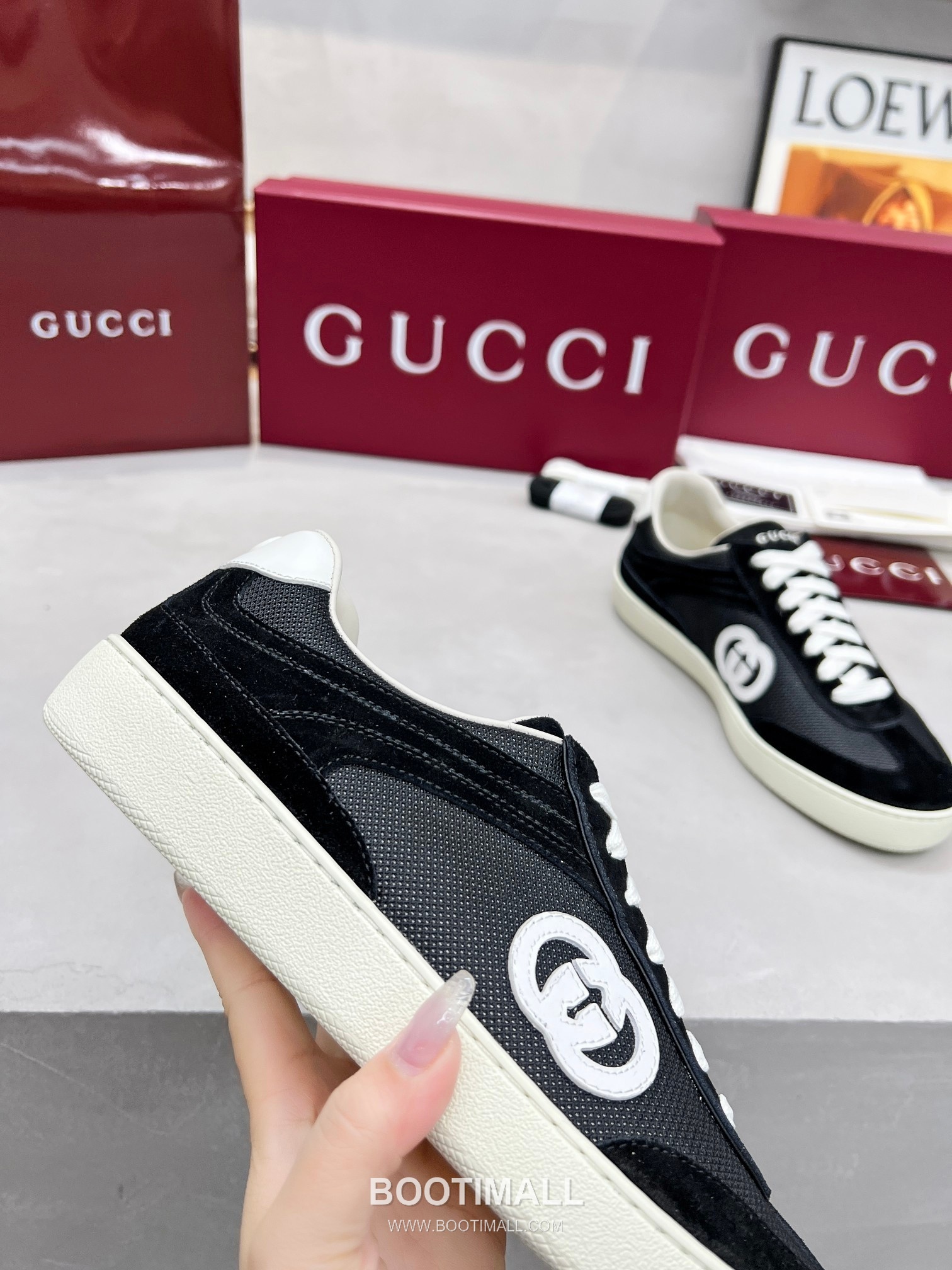 Gucci German Trainer Calfskin Leather Mesh Low Sneakers with Embossed Logo TPU Sole Detail 구찌 저먼 트레이너 카프스킨 레더 메쉬 로우 스니커즈 엠보싱 로고 TPU 솔 디테일 3cm 6