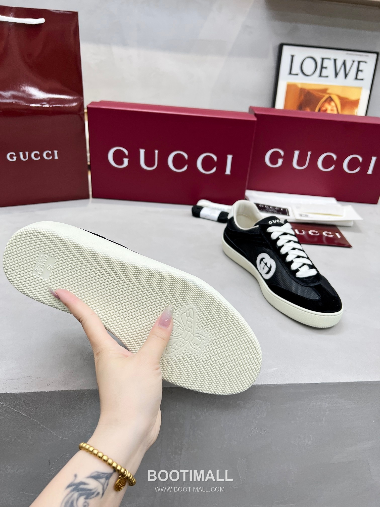 Gucci German Trainer Calfskin Leather Mesh Low Sneakers with Embossed Logo TPU Sole Detail 구찌 저먼 트레이너 카프스킨 레더 메쉬 로우 스니커즈 엠보싱 로고 TPU 솔 디테일 3cm 9