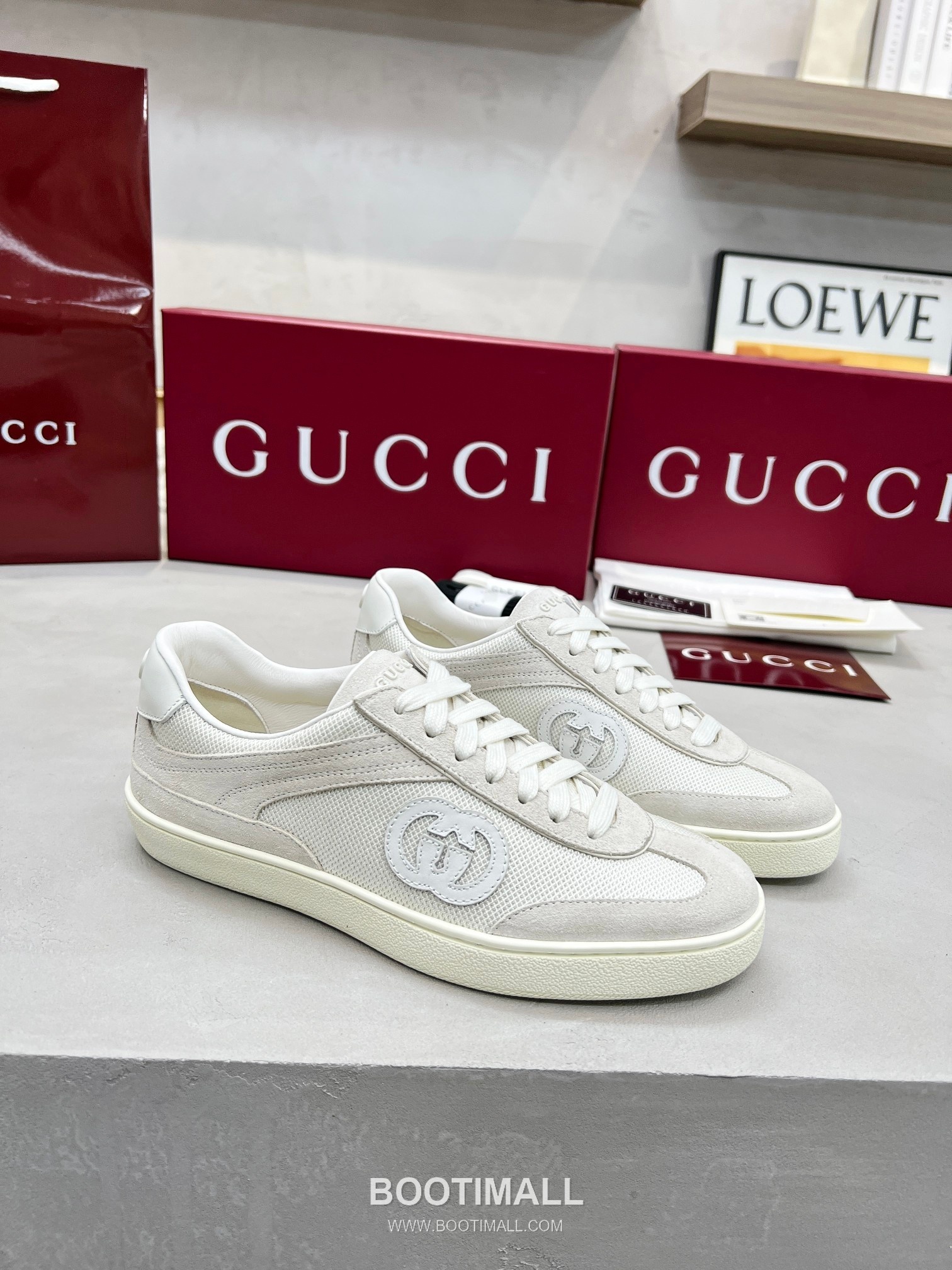 Gucci German Trainer Calfskin Leather Mesh Low Sneakers with Embossed Logo TPU Sole Detail 구찌 저먼 트레이너 카프스킨 레더 메쉬 로우 스니커즈 엠보싱 로고 TPU 솔 디테일 3cm 3