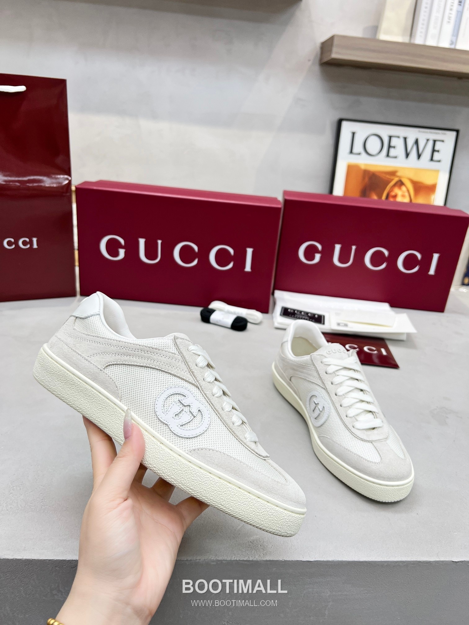 Gucci German Trainer Calfskin Leather Mesh Low Sneakers with Embossed Logo TPU Sole Detail 구찌 저먼 트레이너 카프스킨 레더 메쉬 로우 스니커즈 엠보싱 로고 TPU 솔 디테일 3cm 4