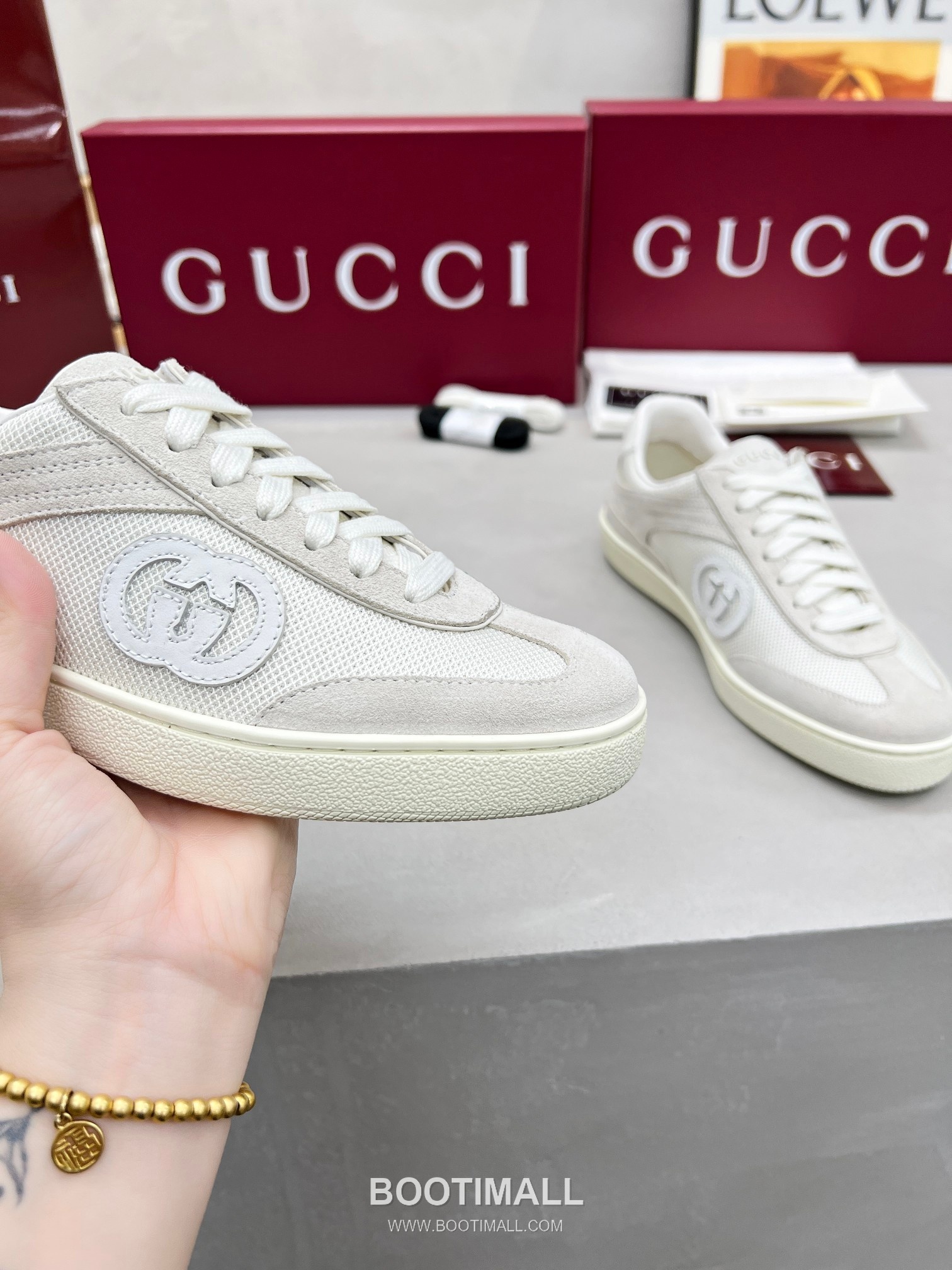Gucci German Trainer Calfskin Leather Mesh Low Sneakers with Embossed Logo TPU Sole Detail 구찌 저먼 트레이너 카프스킨 레더 메쉬 로우 스니커즈 엠보싱 로고 TPU 솔 디테일 3cm 5