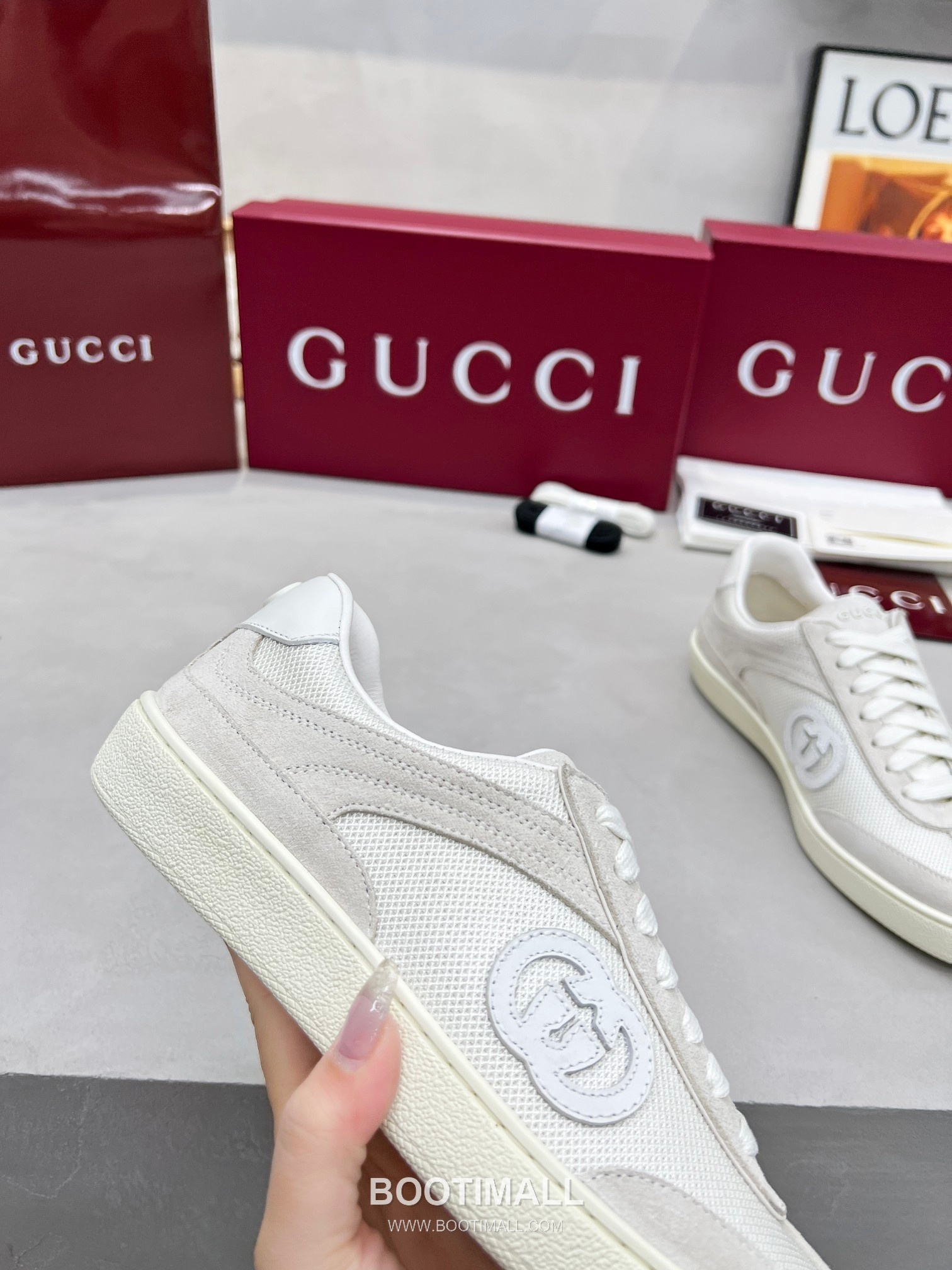 Gucci German Trainer Calfskin Leather Mesh Low Sneakers with Embossed Logo TPU Sole Detail 구찌 저먼 트레이너 카프스킨 레더 메쉬 로우 스니커즈 엠보싱 로고 TPU 솔 디테일 3cm 6