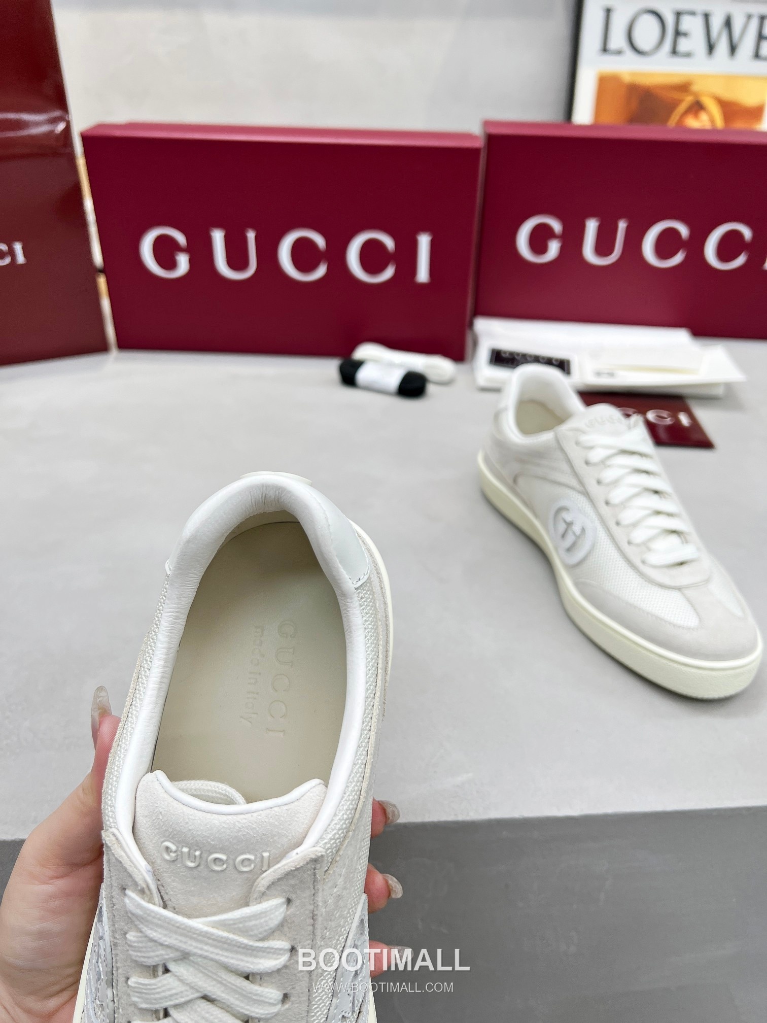 Gucci German Trainer Calfskin Leather Mesh Low Sneakers with Embossed Logo TPU Sole Detail 구찌 저먼 트레이너 카프스킨 레더 메쉬 로우 스니커즈 엠보싱 로고 TPU 솔 디테일 3cm 7