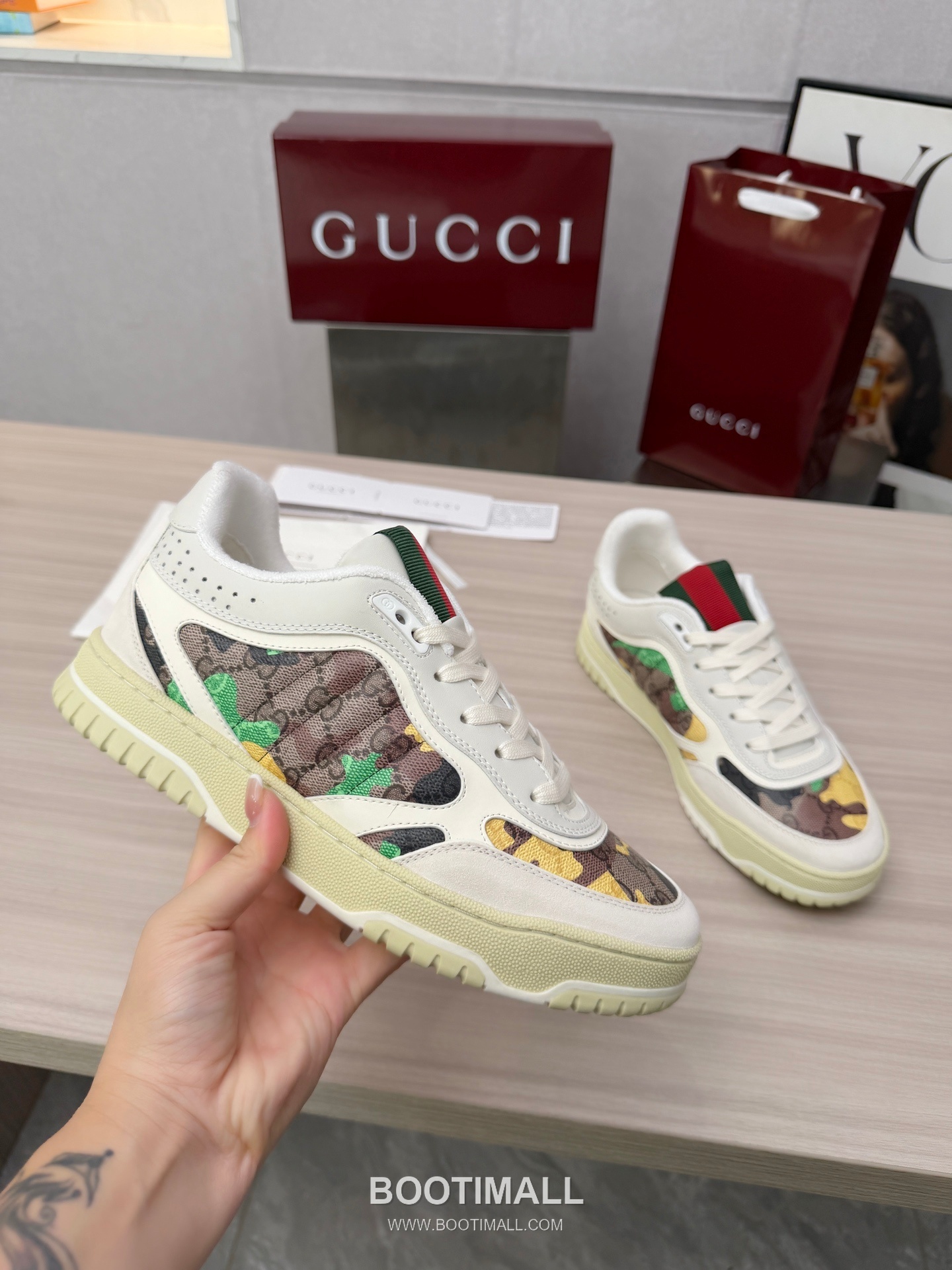 Gucci Double G Calfskin Leather High Low Sneakers with Distressed Cutout Panel TPU Sole Detail 구찌 더블G 카프스킨 레더 하이로우 스니커즈 디스트레스드 컷아웃 패널 TPU 솔 디테일 3cm 4