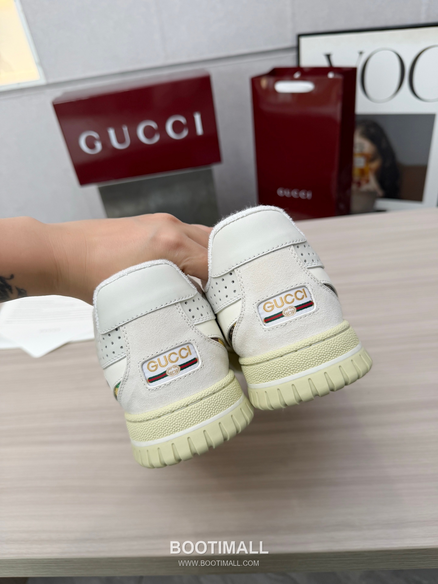 Gucci Double G Calfskin Leather High Low Sneakers with Distressed Cutout Panel TPU Sole Detail 구찌 더블G 카프스킨 레더 하이로우 스니커즈 디스트레스드 컷아웃 패널 TPU 솔 디테일 3cm 5