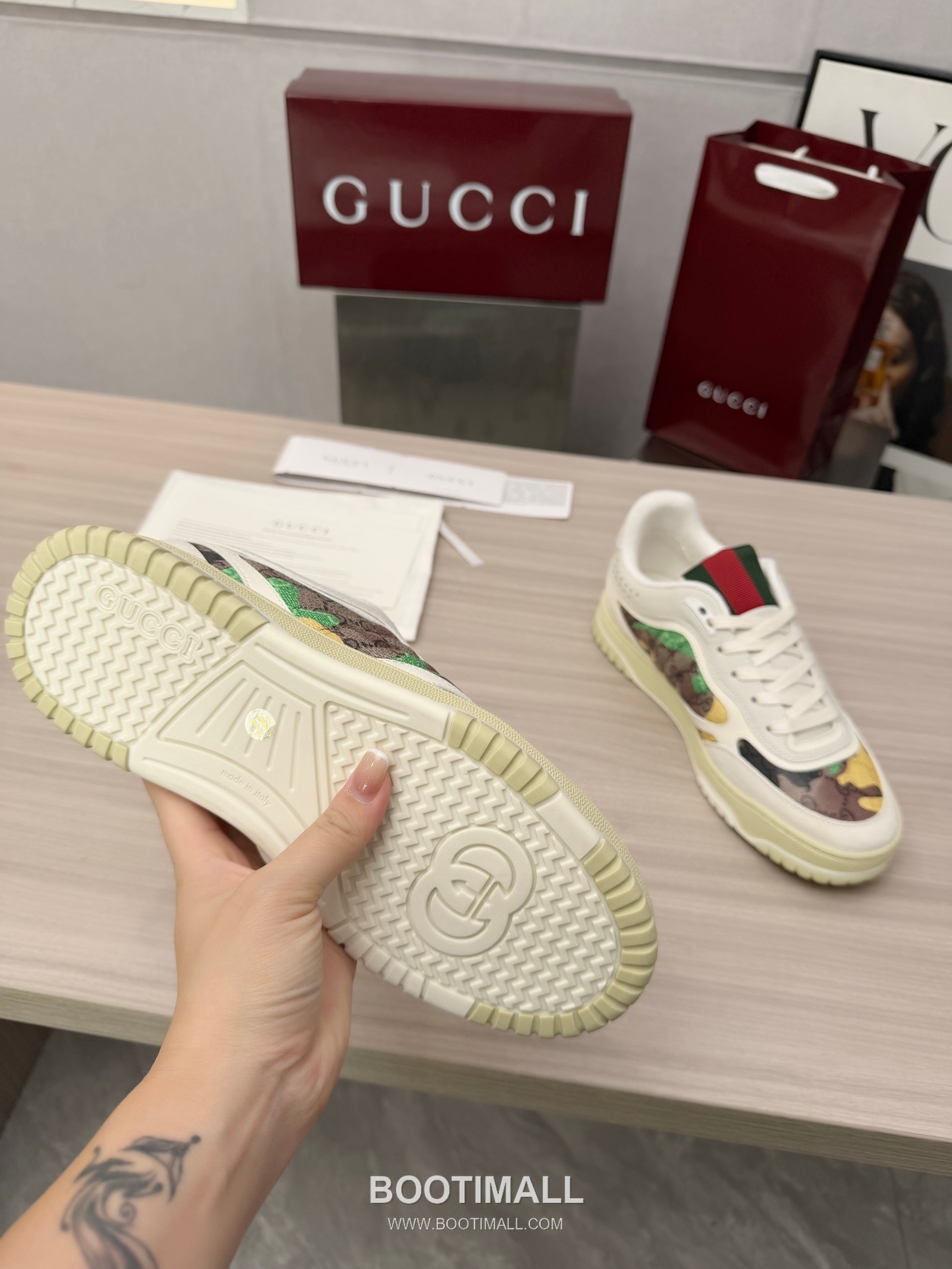 Gucci Double G Calfskin Leather High Low Sneakers with Distressed Cutout Panel TPU Sole Detail 구찌 더블G 카프스킨 레더 하이로우 스니커즈 디스트레스드 컷아웃 패널 TPU 솔 디테일 3cm 9