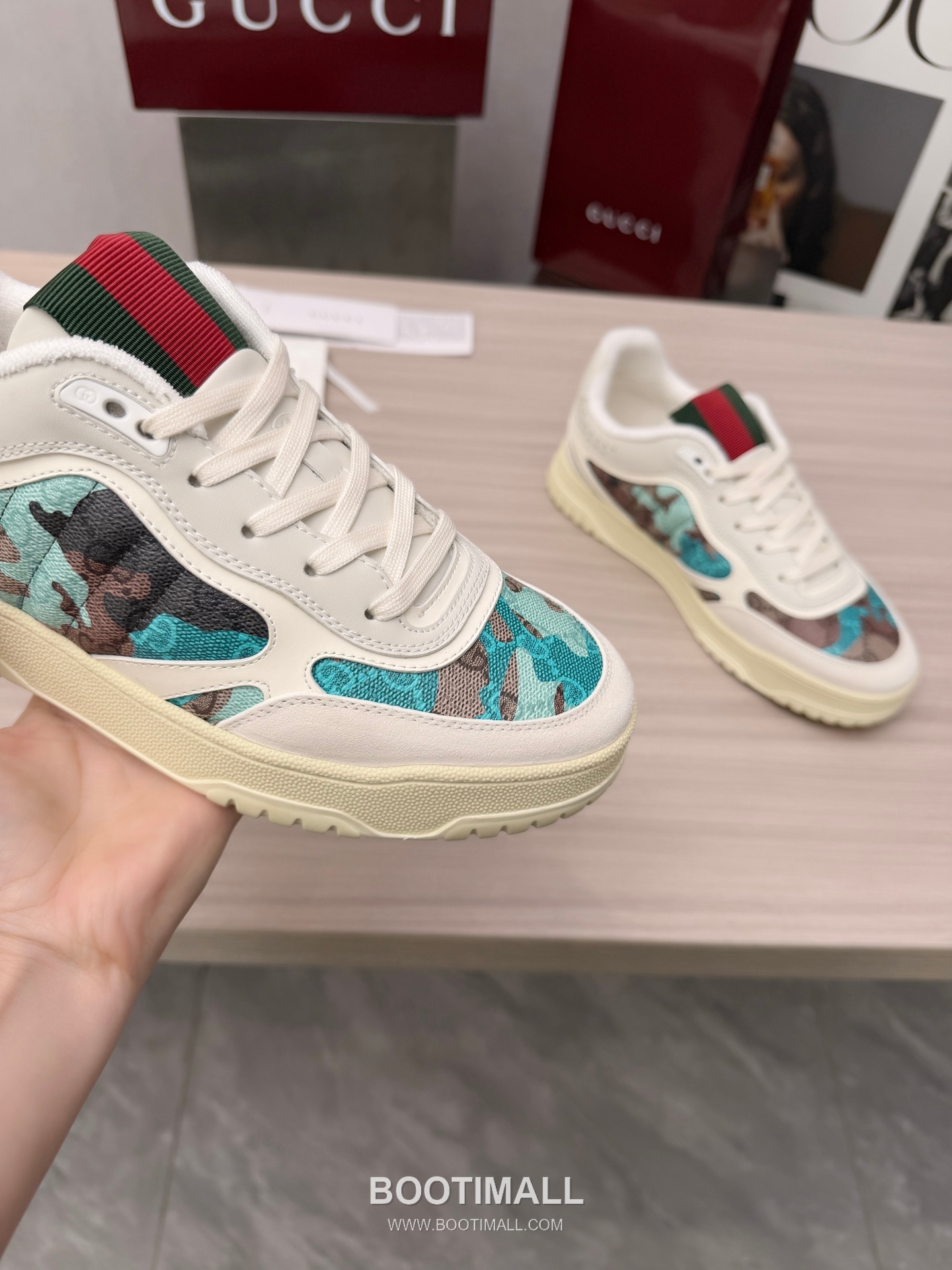 Gucci Double G Calfskin Leather High Low Sneakers with Distressed Cutout Panel TPU Sole Detail 구찌 더블G 카프스킨 레더 하이로우 스니커즈 디스트레스드 컷아웃 패널 TPU 솔 디테일 3cm 12
