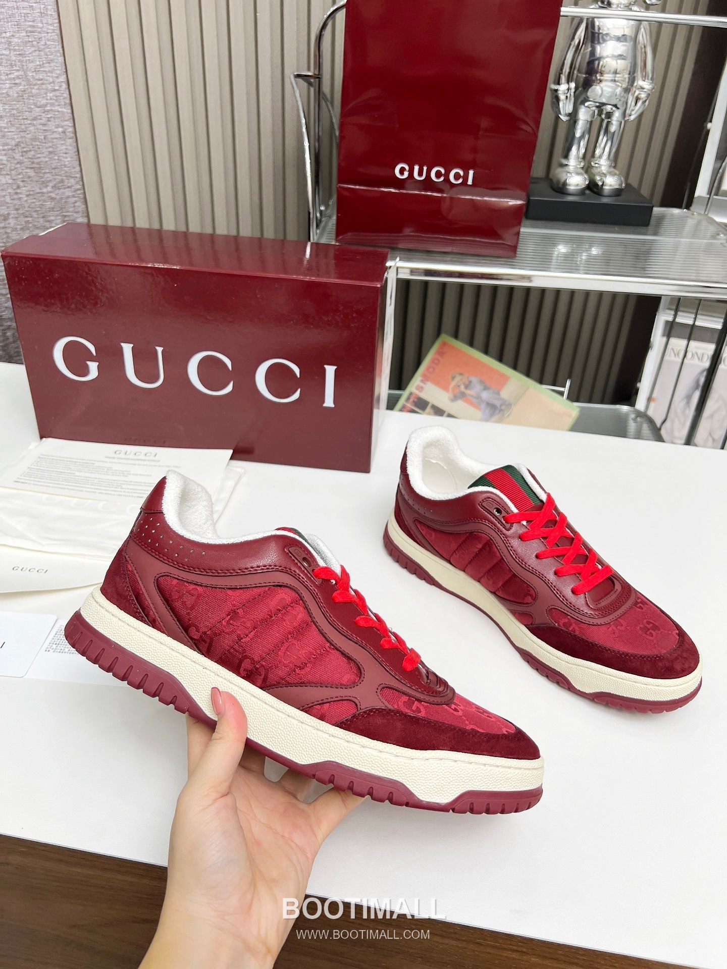 Gucci Double G Calfskin Leather High Low Sneakers with Distressed Cutout Panel TPU Sole Detail 구찌 더블G 카프스킨 레더 하이로우 스니커즈 디스트레스드 컷아웃 패널 TPU 솔 디테일 3cm 5