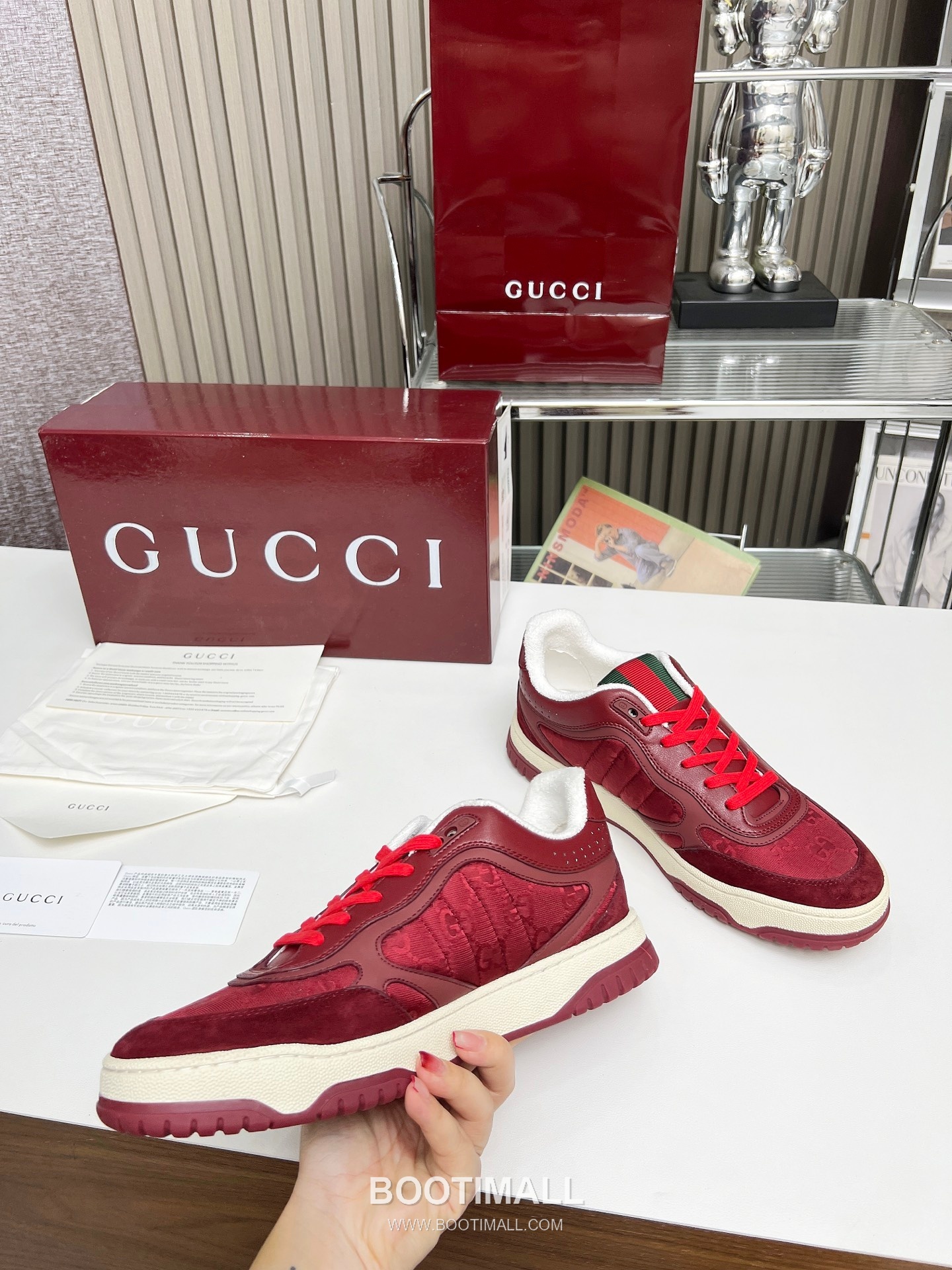 Gucci Double G Calfskin Leather High Low Sneakers with Distressed Cutout Panel TPU Sole Detail 구찌 더블G 카프스킨 레더 하이로우 스니커즈 디스트레스드 컷아웃 패널 TPU 솔 디테일 3cm 7