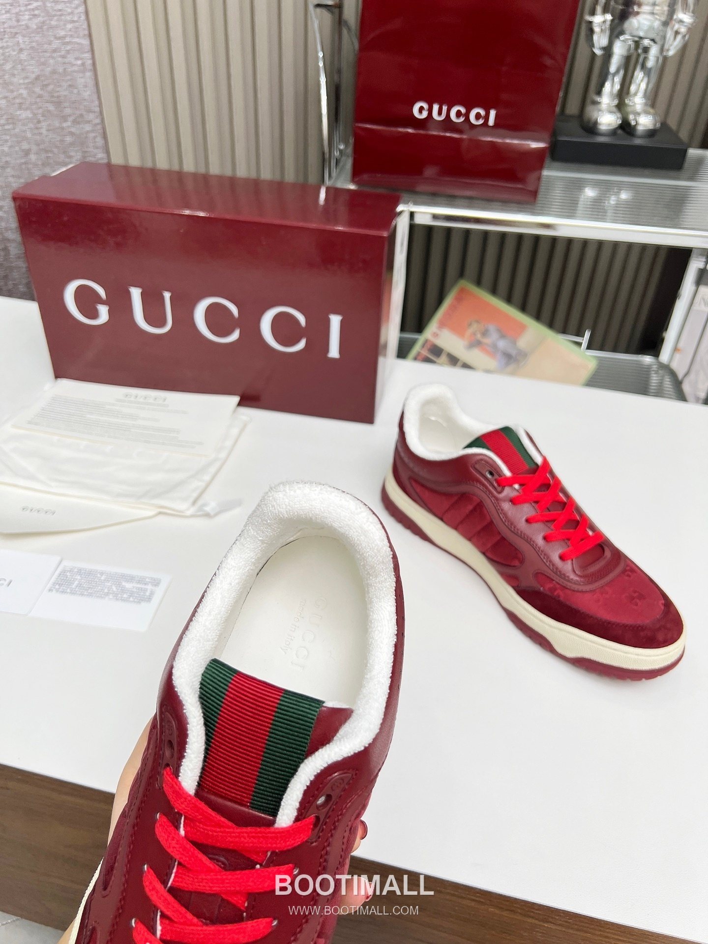 Gucci Double G Calfskin Leather High Low Sneakers with Distressed Cutout Panel TPU Sole Detail 구찌 더블G 카프스킨 레더 하이로우 스니커즈 디스트레스드 컷아웃 패널 TPU 솔 디테일 3cm 9