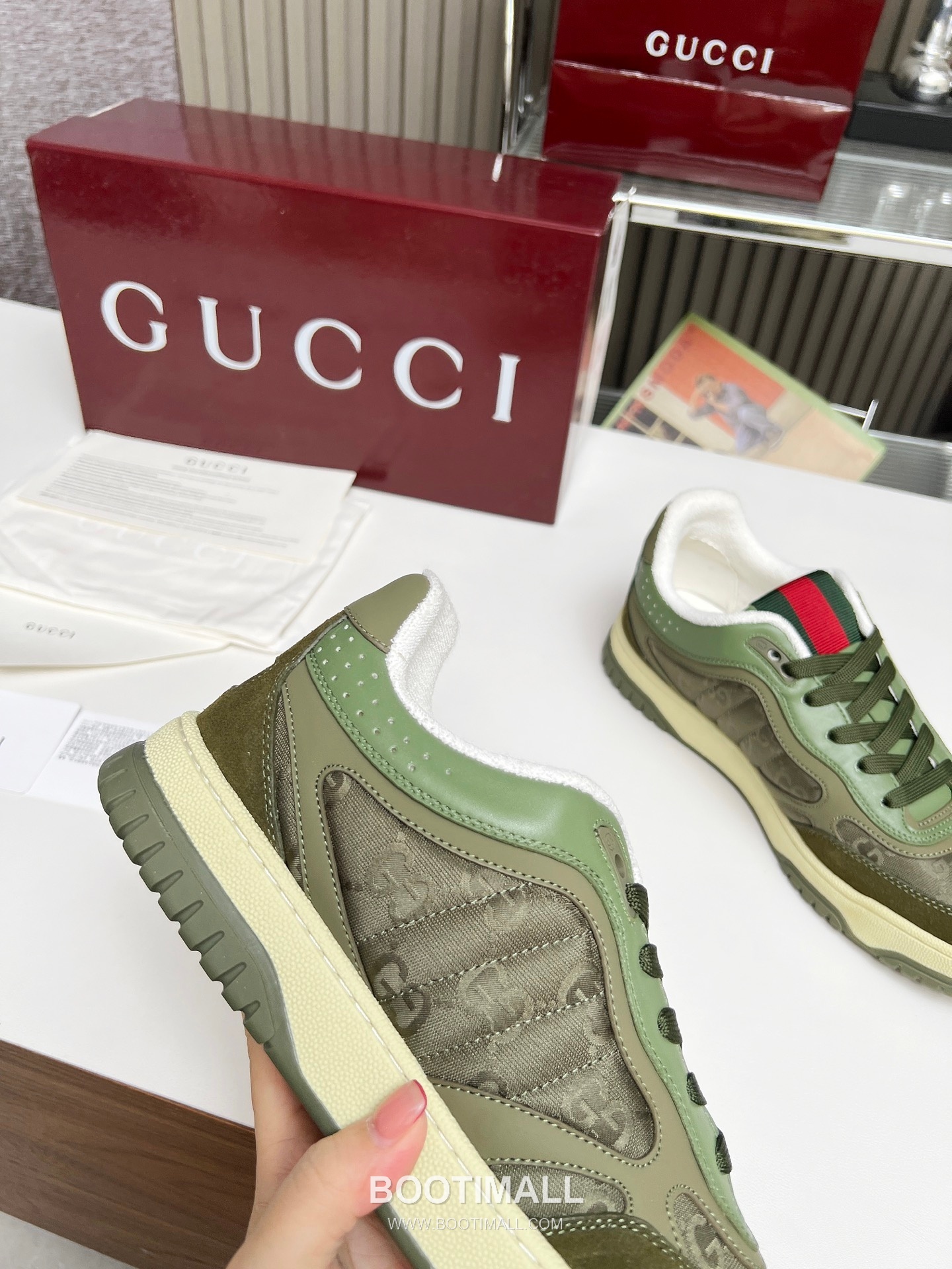 Gucci Double G Calfskin Leather High Low Sneakers with Distressed Cutout Panel TPU Sole Detail 구찌 더블G 카프스킨 레더 하이로우 스니커즈 디스트레스드 컷아웃 패널 TPU 솔 디테일 3cm 6