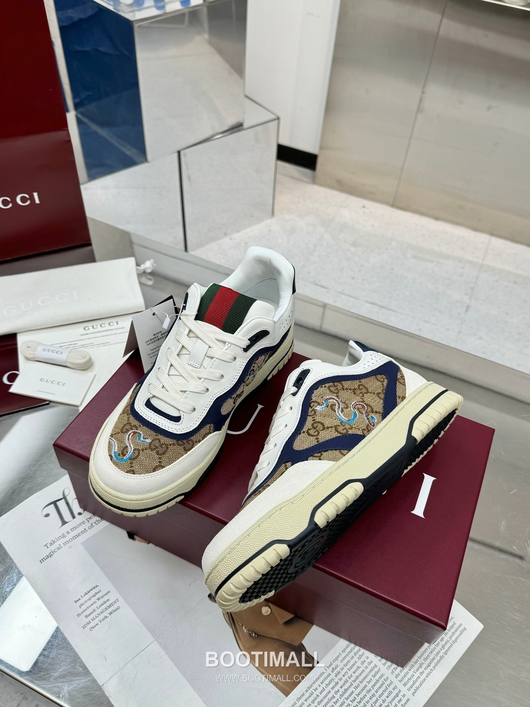 Gucci Double G Calfskin Leather High Low Sneakers with Distressed Cutout Panel TPU Sole Detail 구찌 더블G 카프스킨 레더 하이로우 스니커즈 디스트레스드 컷아웃 패널 TPU 솔 디테일 3cm 5