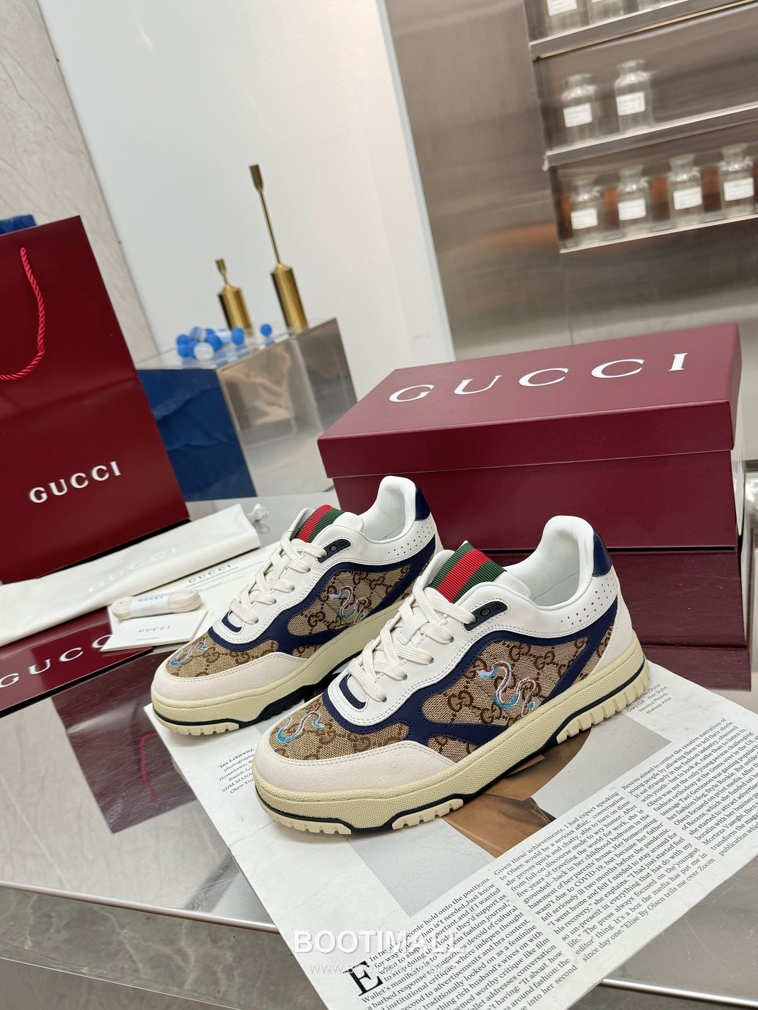 Gucci Double G Calfskin Leather High Low Sneakers with Distressed Cutout Panel TPU Sole Detail 구찌 더블G 카프스킨 레더 하이로우 스니커즈 디스트레스드 컷아웃 패널 TPU 솔 디테일 3cm 7
