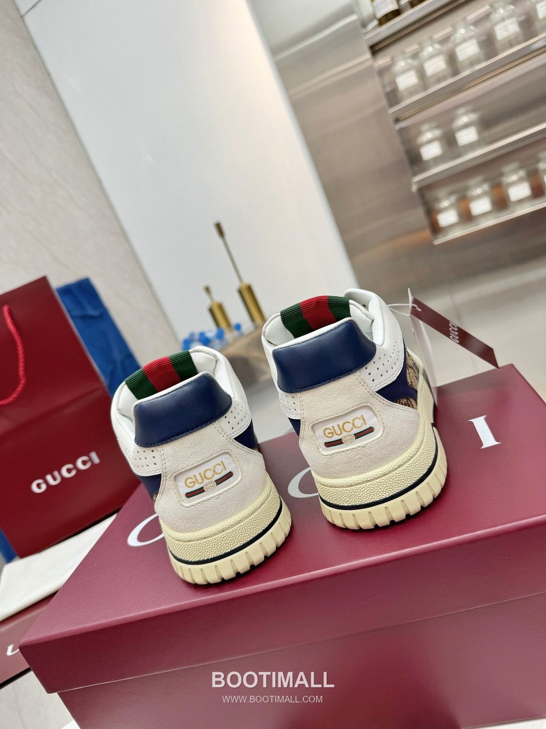 Gucci Double G Calfskin Leather High Low Sneakers with Distressed Cutout Panel TPU Sole Detail 구찌 더블G 카프스킨 레더 하이로우 스니커즈 디스트레스드 컷아웃 패널 TPU 솔 디테일 3cm 8