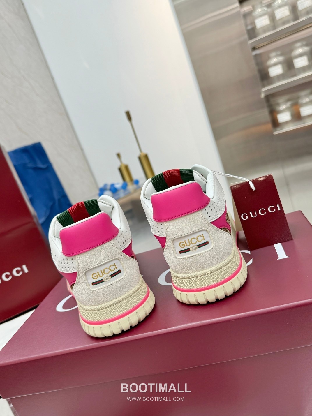 Gucci Double G Calfskin Leather High Low Sneakers with Distressed Cutout Panel TPU Sole Detail 구찌 더블G 카프스킨 레더 하이로우 스니커즈 디스트레스드 컷아웃 패널 TPU 솔 디테일 3cm 5