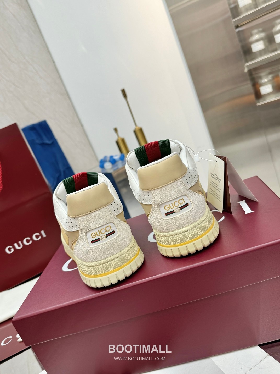 Gucci Double G Calfskin Leather High Low Sneakers with Distressed Cutout Panel TPU Sole Detail 구찌 더블G 카프스킨 레더 하이로우 스니커즈 디스트레스드 컷아웃 패널 TPU 솔 디테일 3cm 8