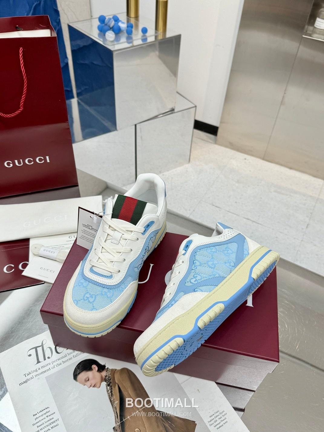 Gucci Double G Calfskin Leather High Low Sneakers with Distressed Cutout Panel TPU Sole Detail 구찌 더블G 카프스킨 레더 하이로우 스니커즈 디스트레스드 컷아웃 패널 TPU 솔 디테일 3cm 4