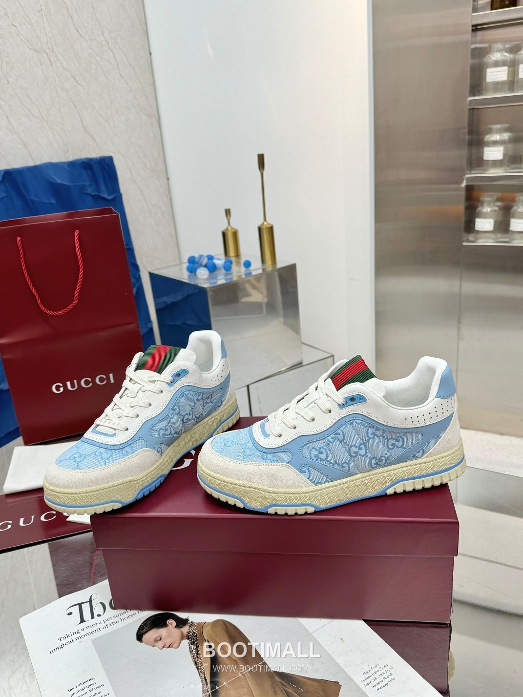 Gucci Double G Calfskin Leather High Low Sneakers with Distressed Cutout Panel TPU Sole Detail 구찌 더블G 카프스킨 레더 하이로우 스니커즈 디스트레스드 컷아웃 패널 TPU 솔 디테일 3cm 5