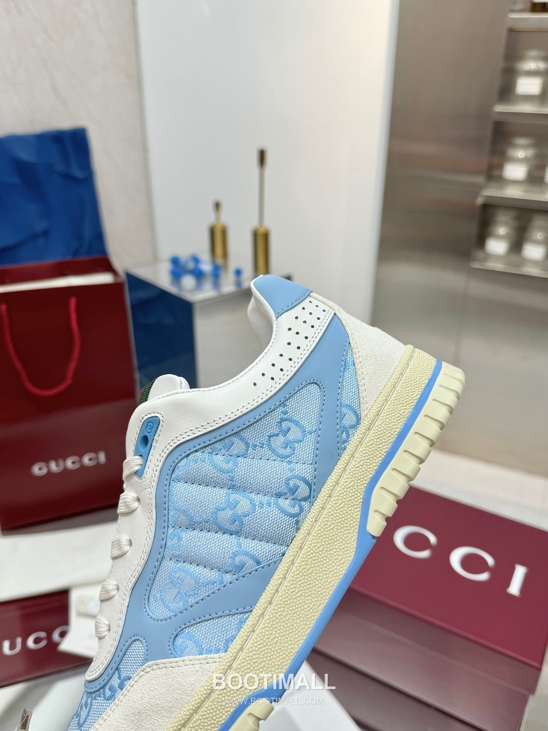 Gucci Double G Calfskin Leather High Low Sneakers with Distressed Cutout Panel TPU Sole Detail 구찌 더블G 카프스킨 레더 하이로우 스니커즈 디스트레스드 컷아웃 패널 TPU 솔 디테일 3cm 6