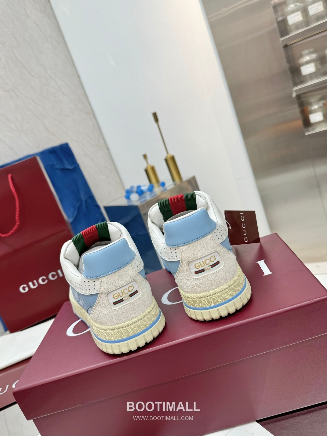 Gucci Double G Calfskin Leather High Low Sneakers with Distressed Cutout Panel TPU Sole Detail 구찌 더블G 카프스킨 레더 하이로우 스니커즈 디스트레스드 컷아웃 패널 TPU 솔 디테일 3cm 8