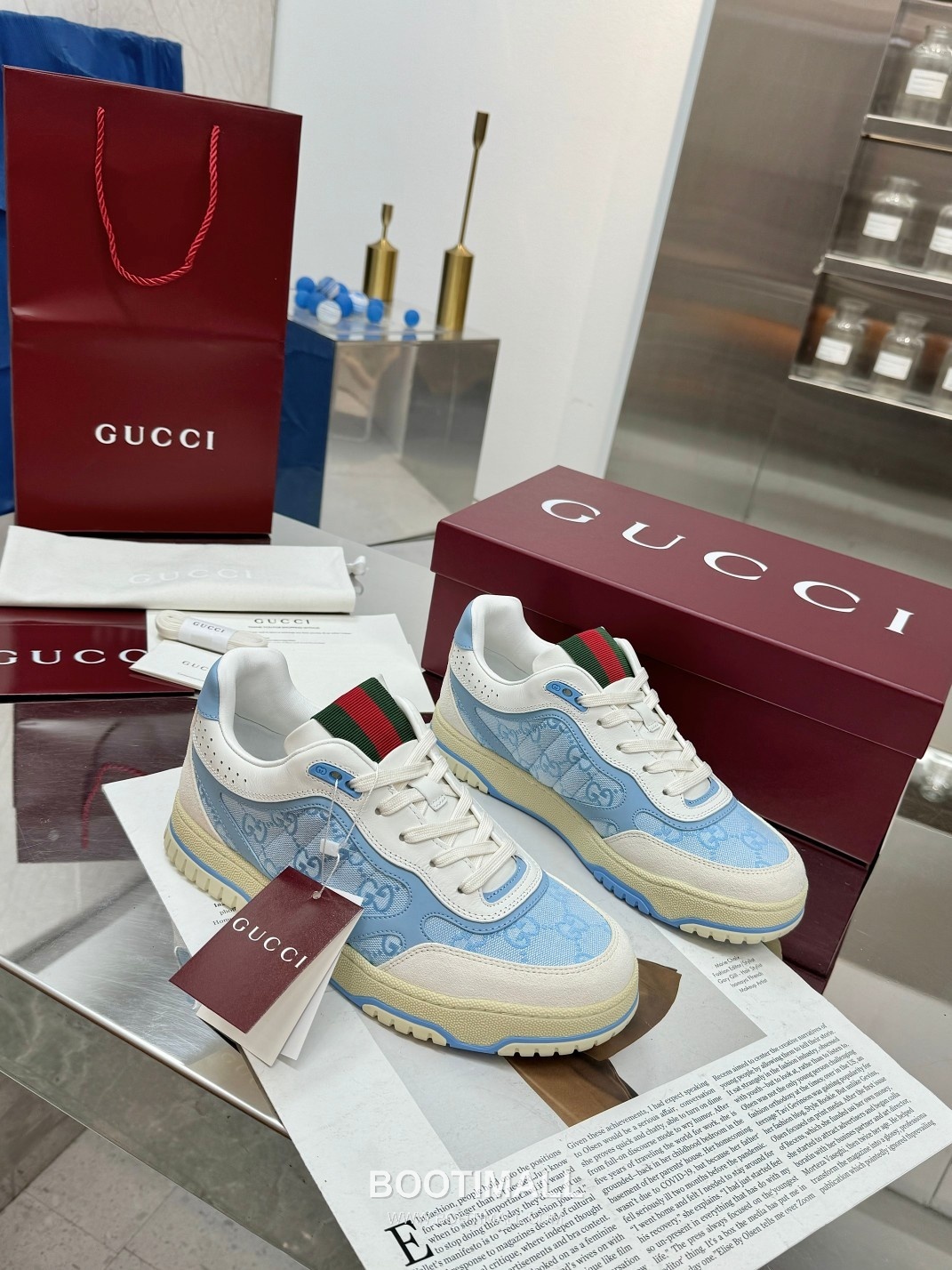 Gucci Double G Calfskin Leather High Low Sneakers with Distressed Cutout Panel TPU Sole Detail 구찌 더블G 카프스킨 레더 하이로우 스니커즈 디스트레스드 컷아웃 패널 TPU 솔 디테일 3cm 9