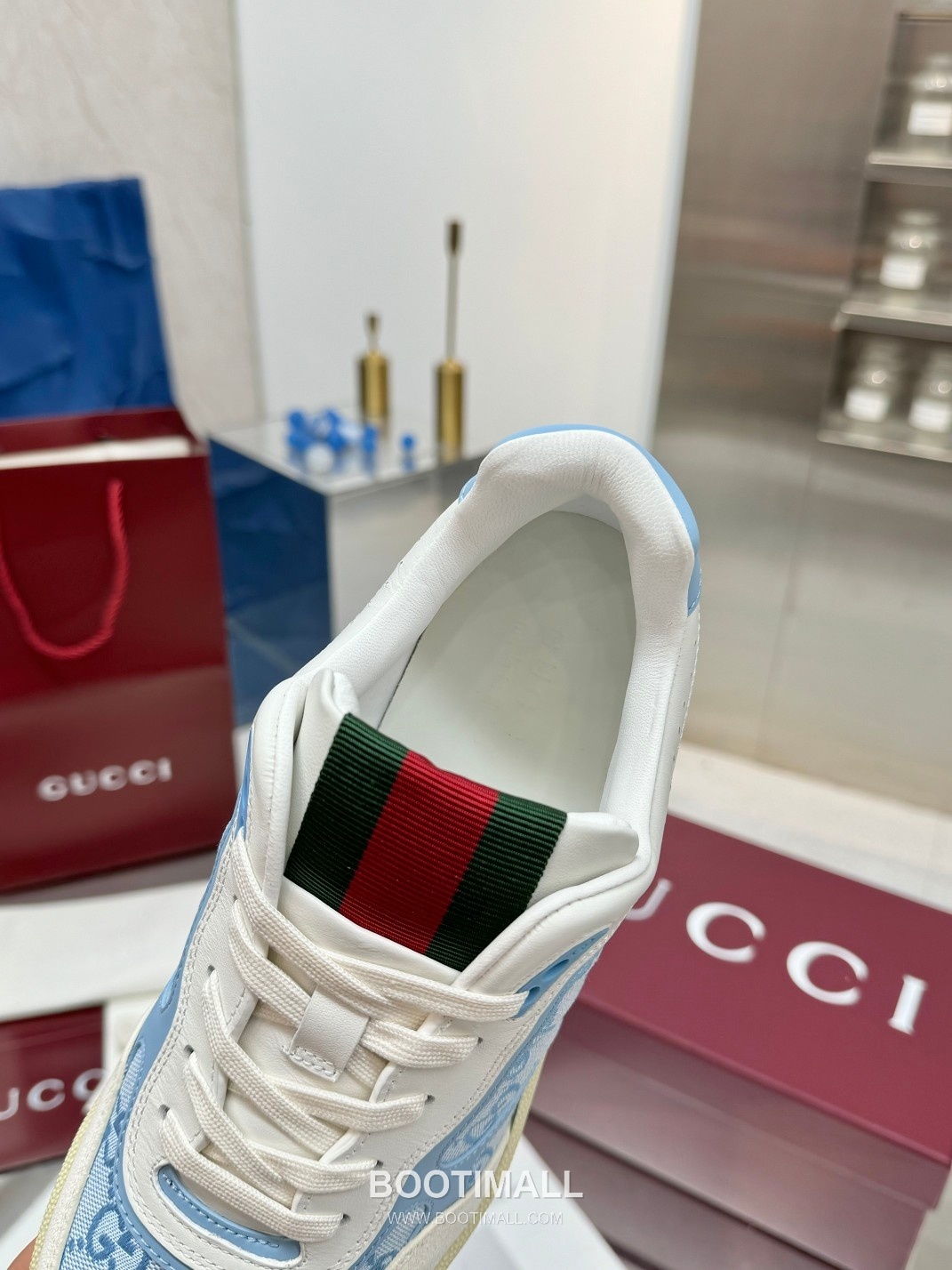 Gucci Double G Calfskin Leather High Low Sneakers with Distressed Cutout Panel TPU Sole Detail 구찌 더블G 카프스킨 레더 하이로우 스니커즈 디스트레스드 컷아웃 패널 TPU 솔 디테일 3cm 10