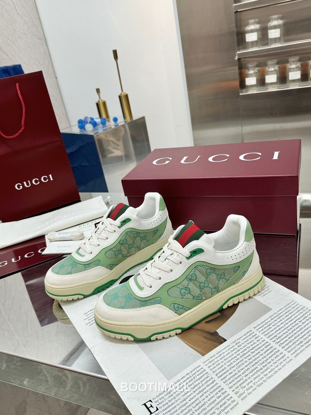 Gucci Double G Calfskin Leather High Low Sneakers with Distressed Cutout Panel TPU Sole Detail 구찌 더블G 카프스킨 레더 하이로우 스니커즈 디스트레스드 컷아웃 패널 TPU 솔 디테일 3cm 3
