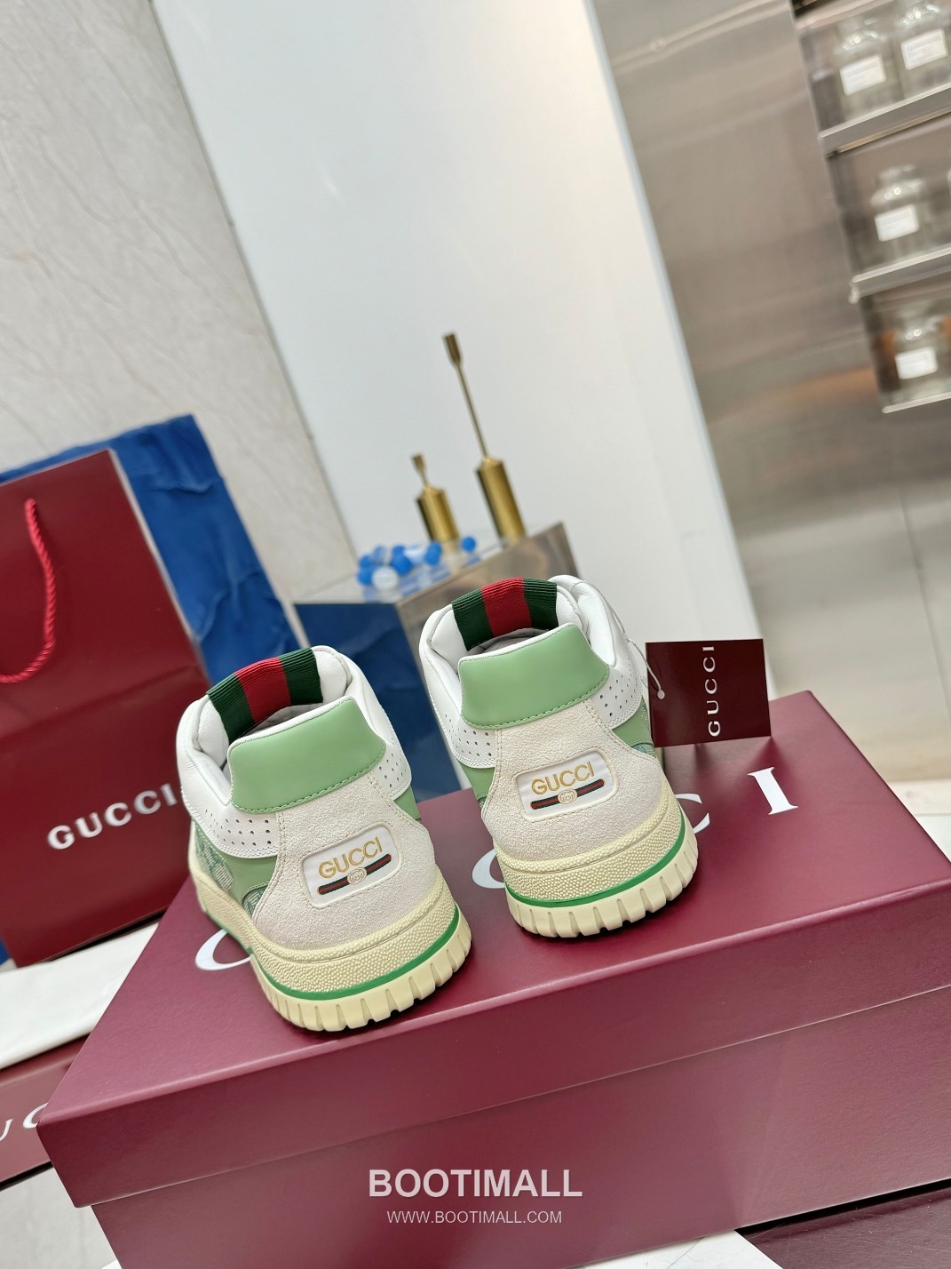 Gucci Double G Calfskin Leather High Low Sneakers with Distressed Cutout Panel TPU Sole Detail 구찌 더블G 카프스킨 레더 하이로우 스니커즈 디스트레스드 컷아웃 패널 TPU 솔 디테일 3cm 8