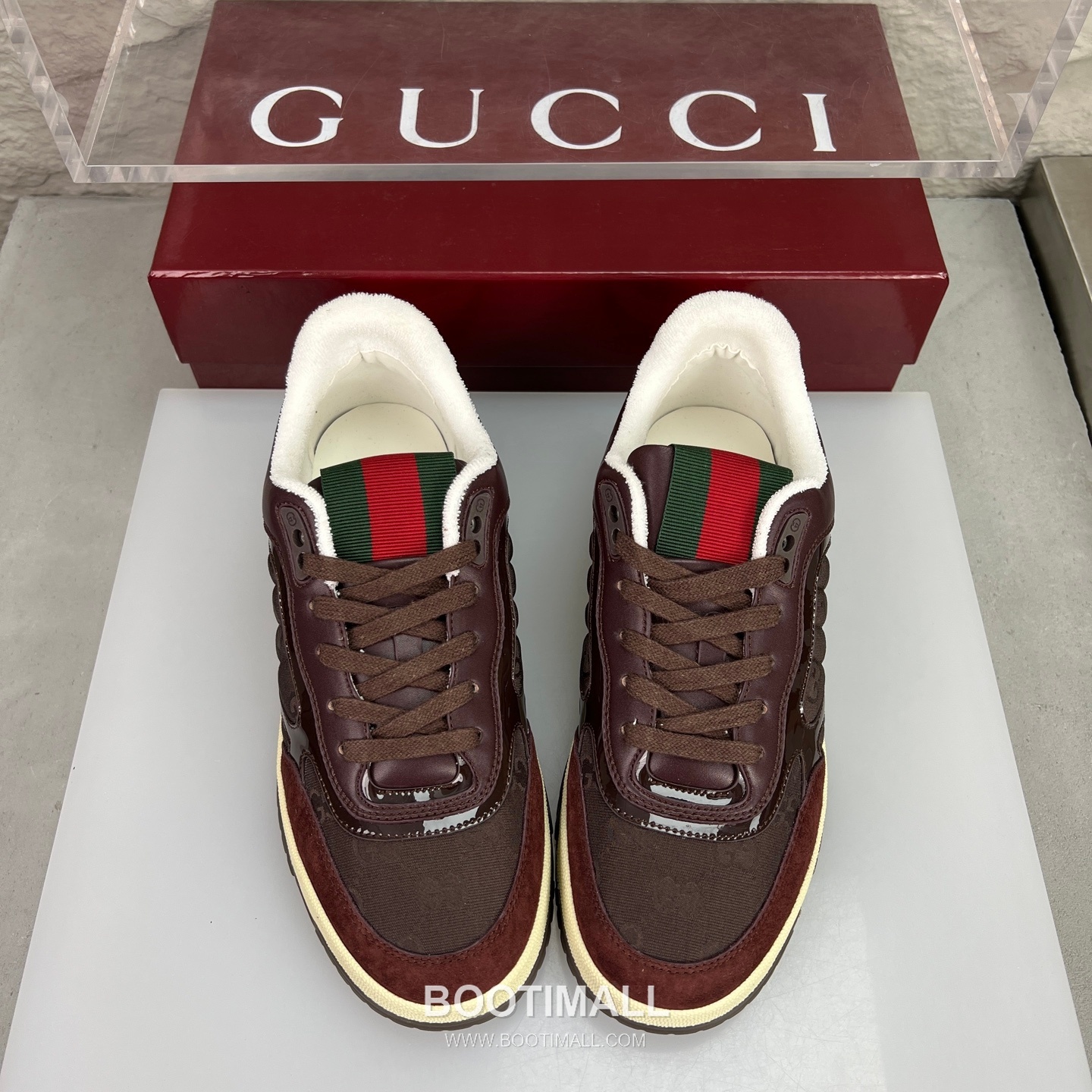 Gucci Double G Calfskin Leather High Low Sneakers with Distressed Cutout Panel TPU Sole Detail 구찌 더블G 카프스킨 레더 하이로우 스니커즈 디스트레스드 컷아웃 패널 TPU 솔 디테일 3cm 3