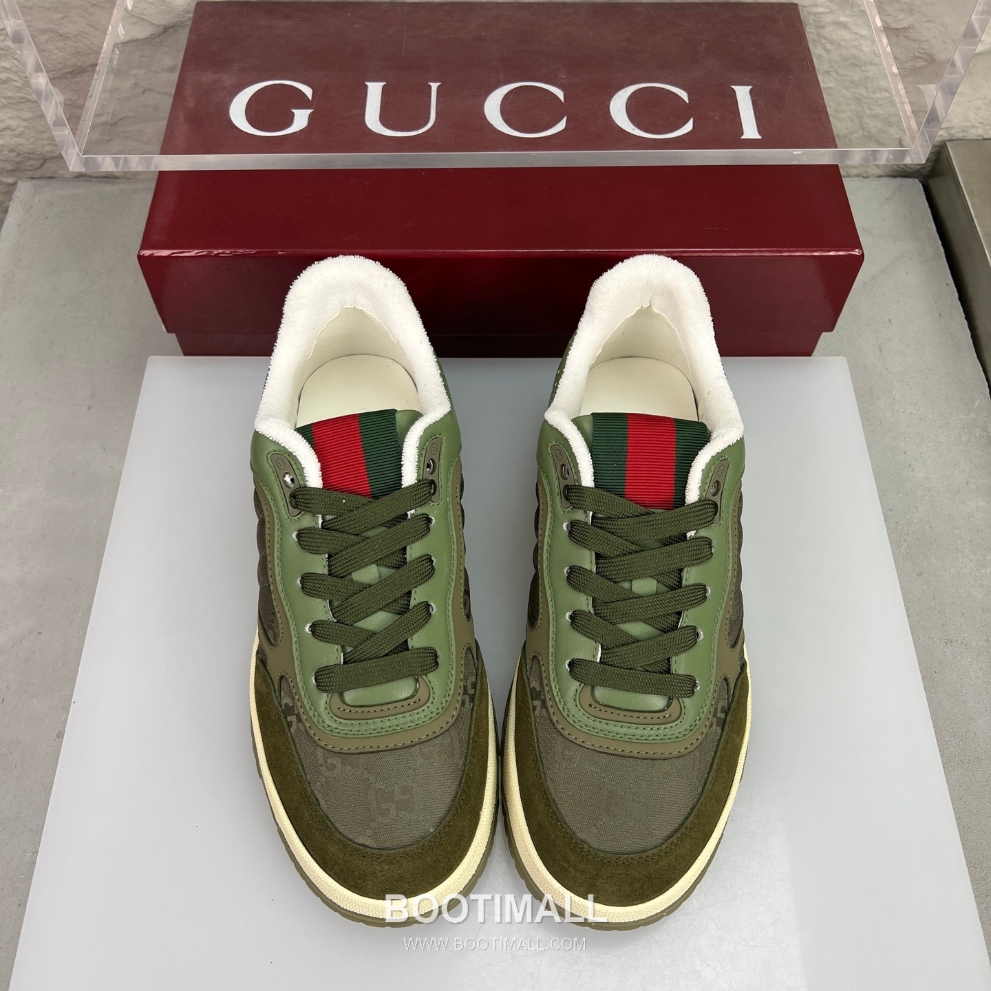 Gucci Double G Calfskin Leather High Low Sneakers with Distressed Cutout Panel TPU Sole Detail 구찌 더블G 카프스킨 레더 하이로우 스니커즈 디스트레스드 컷아웃 패널 TPU 솔 디테일 3cm 3