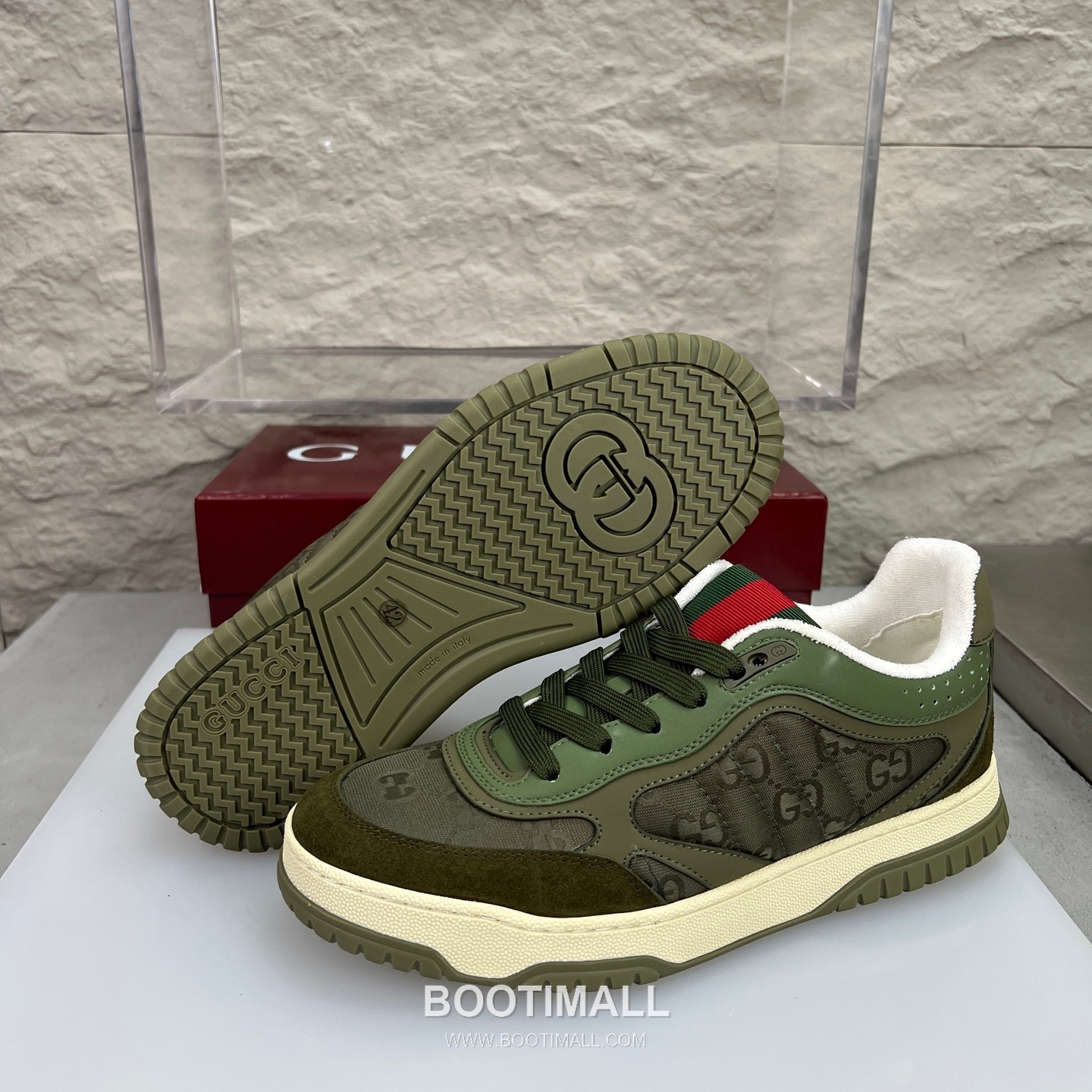 Gucci Double G Calfskin Leather High Low Sneakers with Distressed Cutout Panel TPU Sole Detail 구찌 더블G 카프스킨 레더 하이로우 스니커즈 디스트레스드 컷아웃 패널 TPU 솔 디테일 3cm 9