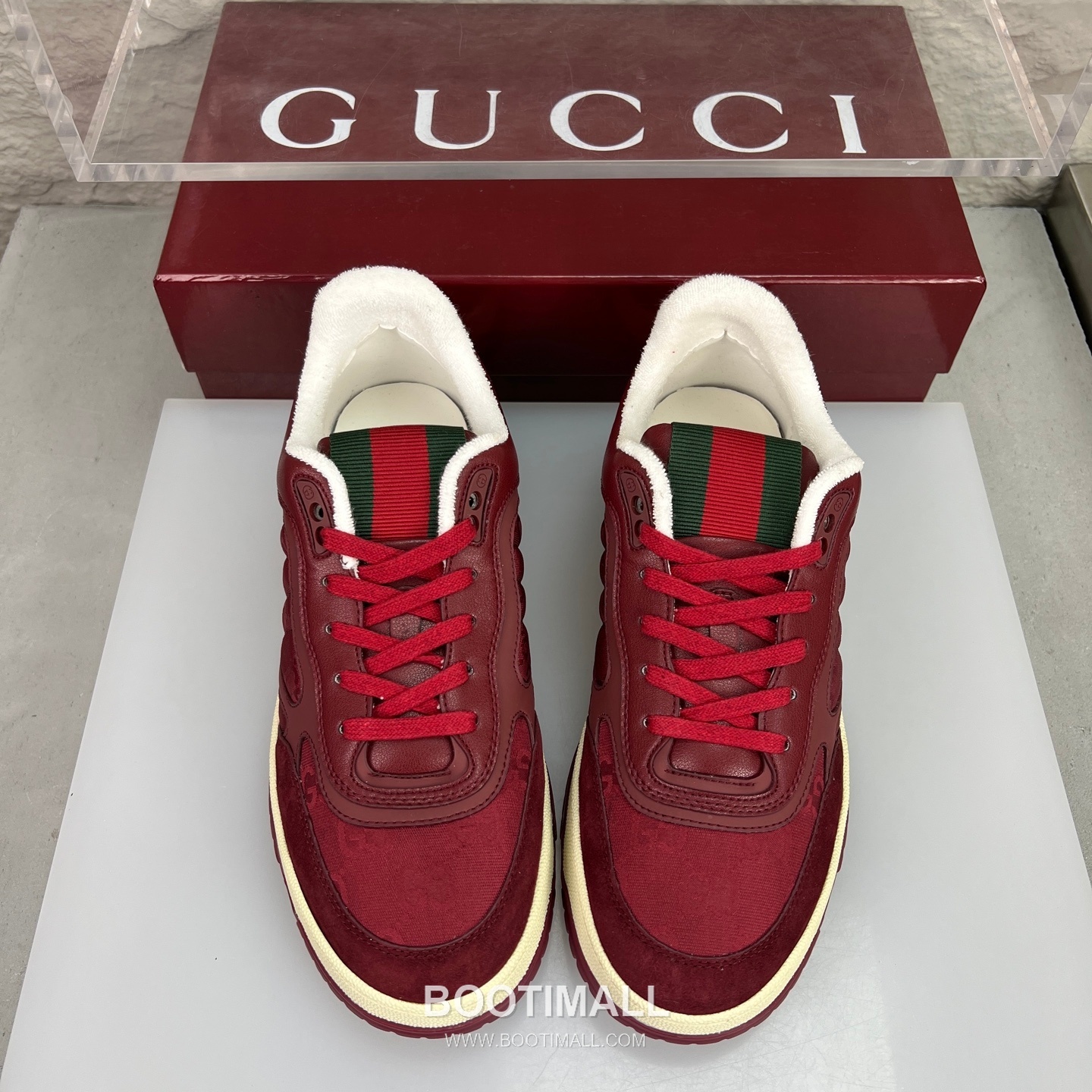 Gucci Double G Calfskin Leather High Low Sneakers with Distressed Cutout Panel TPU Sole Detail 구찌 더블G 카프스킨 레더 하이로우 스니커즈 디스트레스드 컷아웃 패널 TPU 솔 디테일 3cm 3
