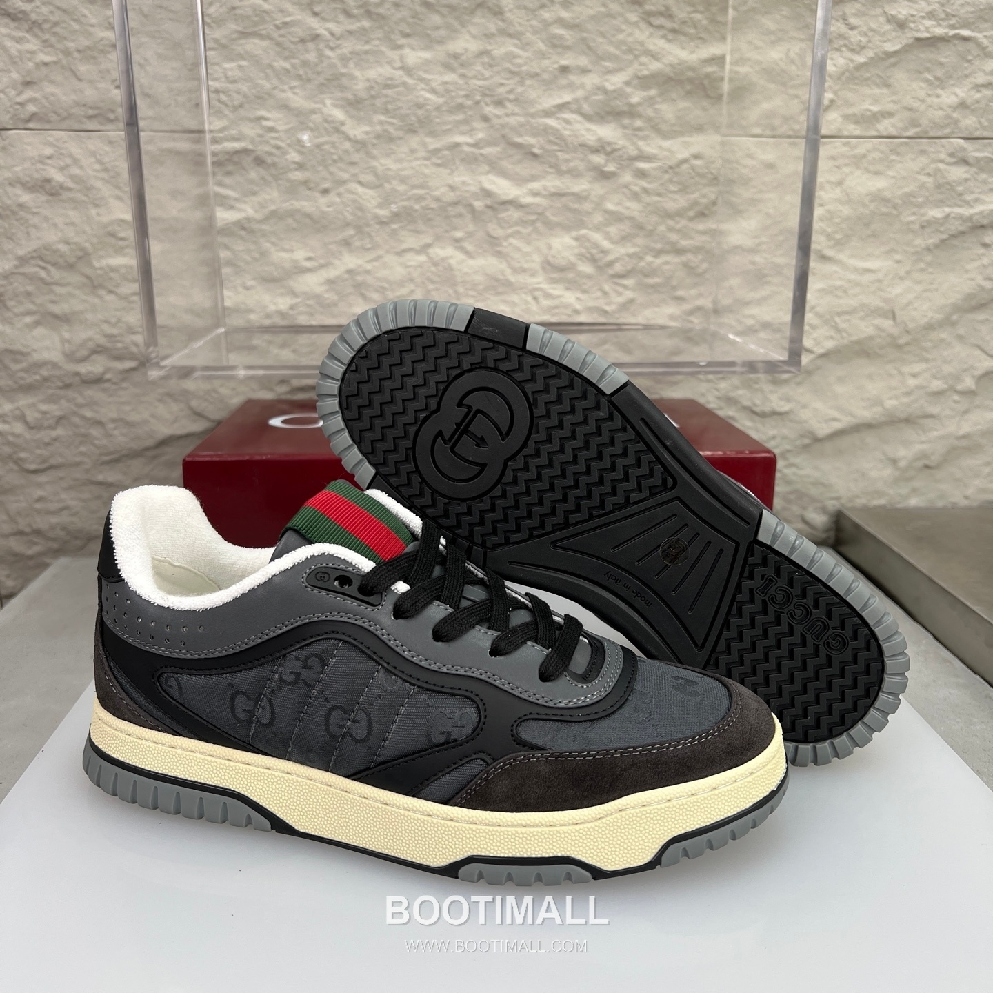 Gucci Double G Calfskin Leather High Low Sneakers with Distressed Cutout Panel TPU Sole Detail 구찌 더블G 카프스킨 레더 하이로우 스니커즈 디스트레스드 컷아웃 패널 TPU 솔 디테일 3cm 9