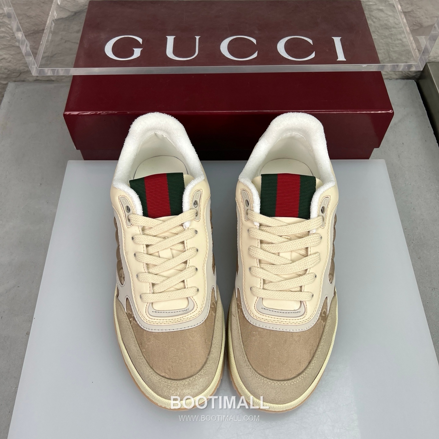 Gucci Double G Calfskin Leather High Low Sneakers with Distressed Cutout Panel TPU Sole Detail 구찌 더블G 카프스킨 레더 하이로우 스니커즈 디스트레스드 컷아웃 패널 TPU 솔 디테일 3cm 3