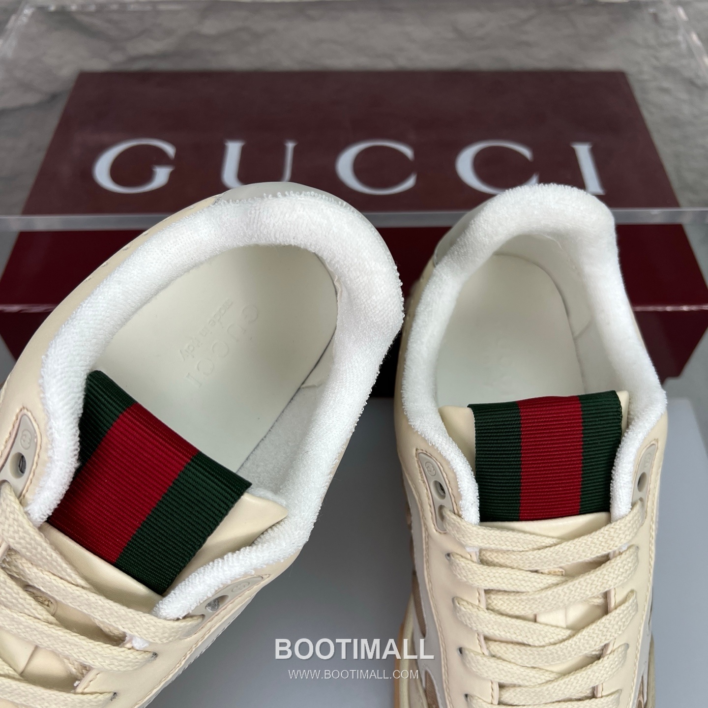 Gucci Double G Calfskin Leather High Low Sneakers with Distressed Cutout Panel TPU Sole Detail 구찌 더블G 카프스킨 레더 하이로우 스니커즈 디스트레스드 컷아웃 패널 TPU 솔 디테일 3cm 7