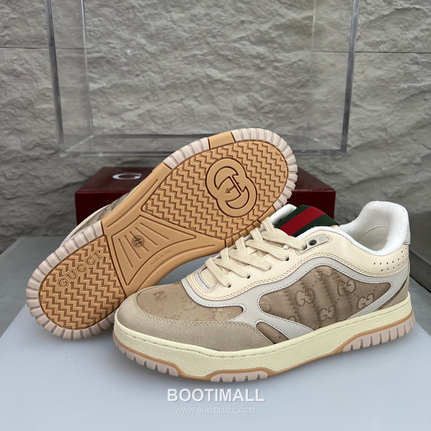 Gucci Double G Calfskin Leather High Low Sneakers with Distressed Cutout Panel TPU Sole Detail 구찌 더블G 카프스킨 레더 하이로우 스니커즈 디스트레스드 컷아웃 패널 TPU 솔 디테일 3cm 9
