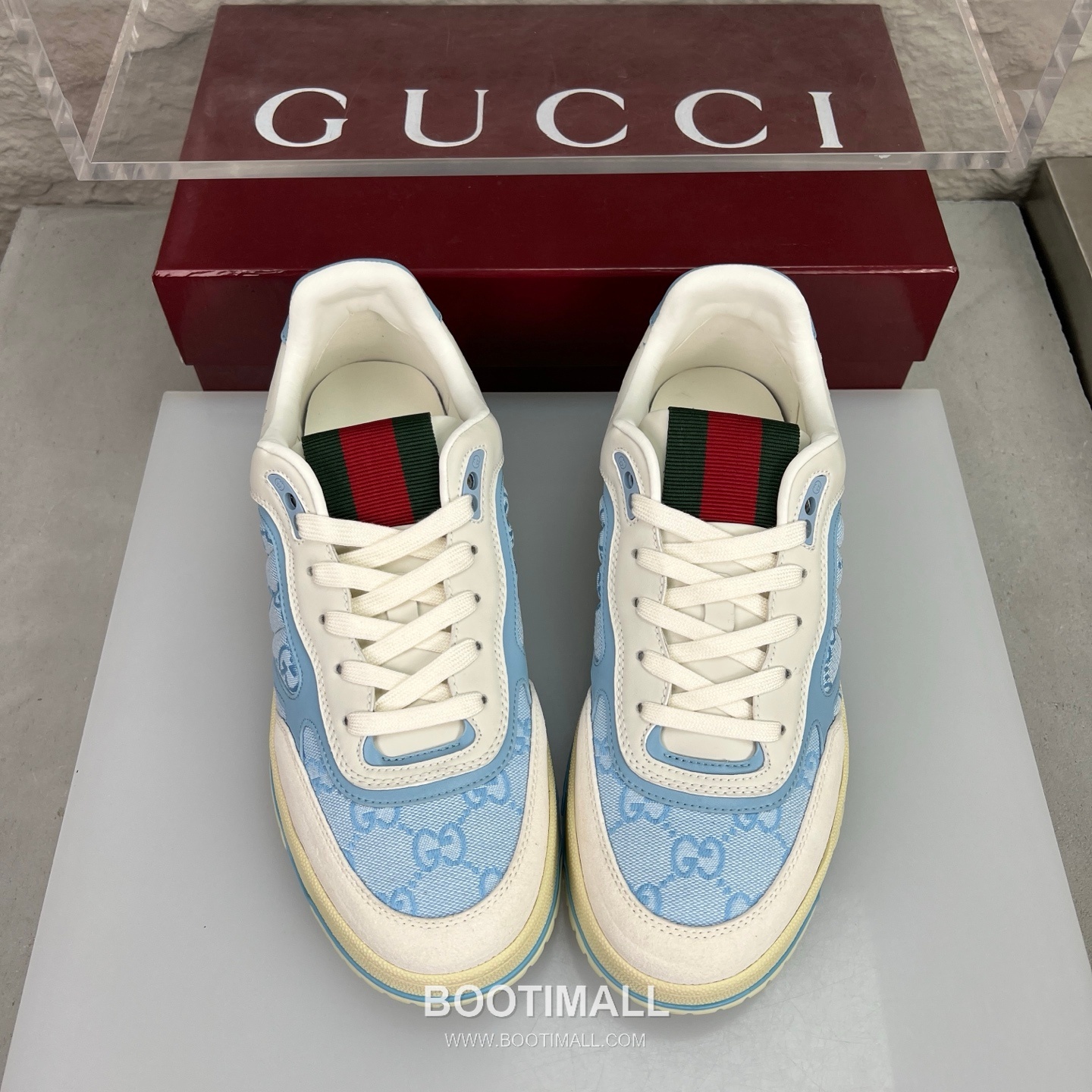 Gucci Double G Calfskin Leather High Low Sneakers with Distressed Cutout Panel TPU Sole Detail 구찌 더블G 카프스킨 레더 하이로우 스니커즈 디스트레스드 컷아웃 패널 TPU 솔 디테일 3cm 3