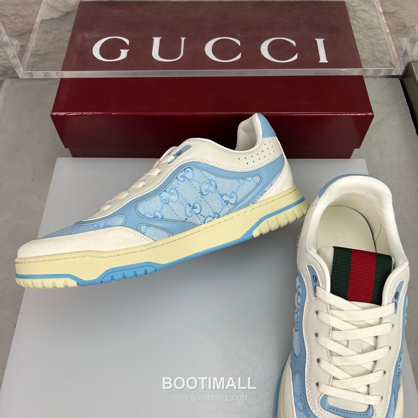 Gucci Double G Calfskin Leather High Low Sneakers with Distressed Cutout Panel TPU Sole Detail 구찌 더블G 카프스킨 레더 하이로우 스니커즈 디스트레스드 컷아웃 패널 TPU 솔 디테일 3cm 5