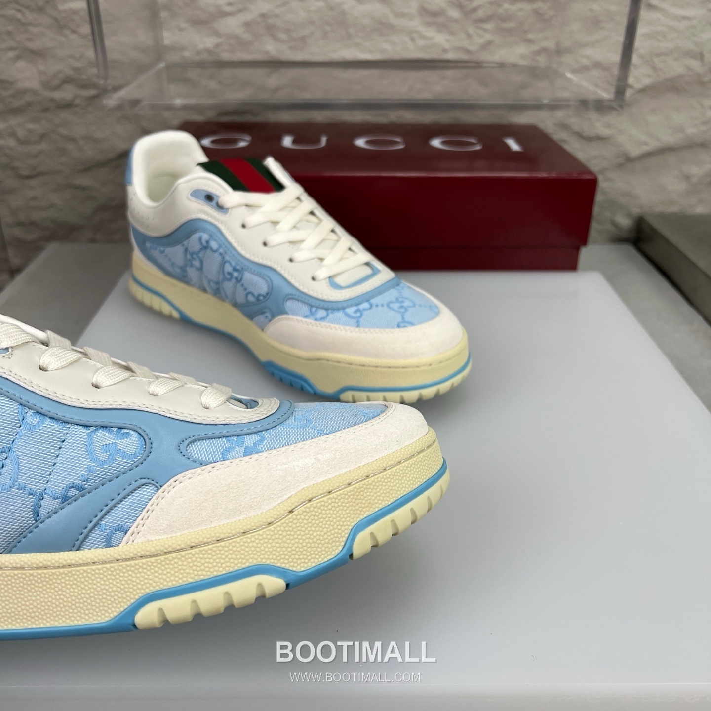 Gucci Double G Calfskin Leather High Low Sneakers with Distressed Cutout Panel TPU Sole Detail 구찌 더블G 카프스킨 레더 하이로우 스니커즈 디스트레스드 컷아웃 패널 TPU 솔 디테일 3cm 6