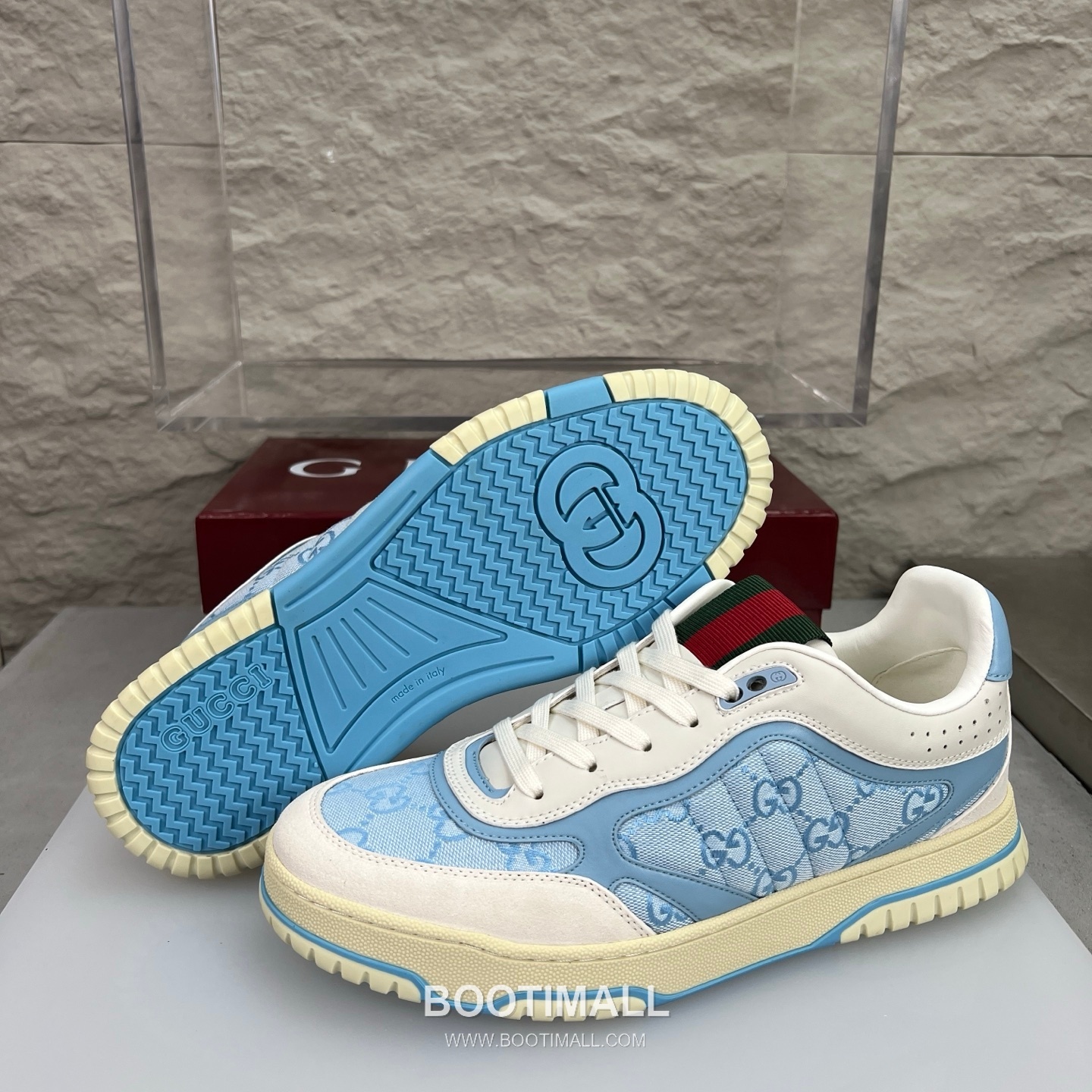 Gucci Double G Calfskin Leather High Low Sneakers with Distressed Cutout Panel TPU Sole Detail 구찌 더블G 카프스킨 레더 하이로우 스니커즈 디스트레스드 컷아웃 패널 TPU 솔 디테일 3cm 9