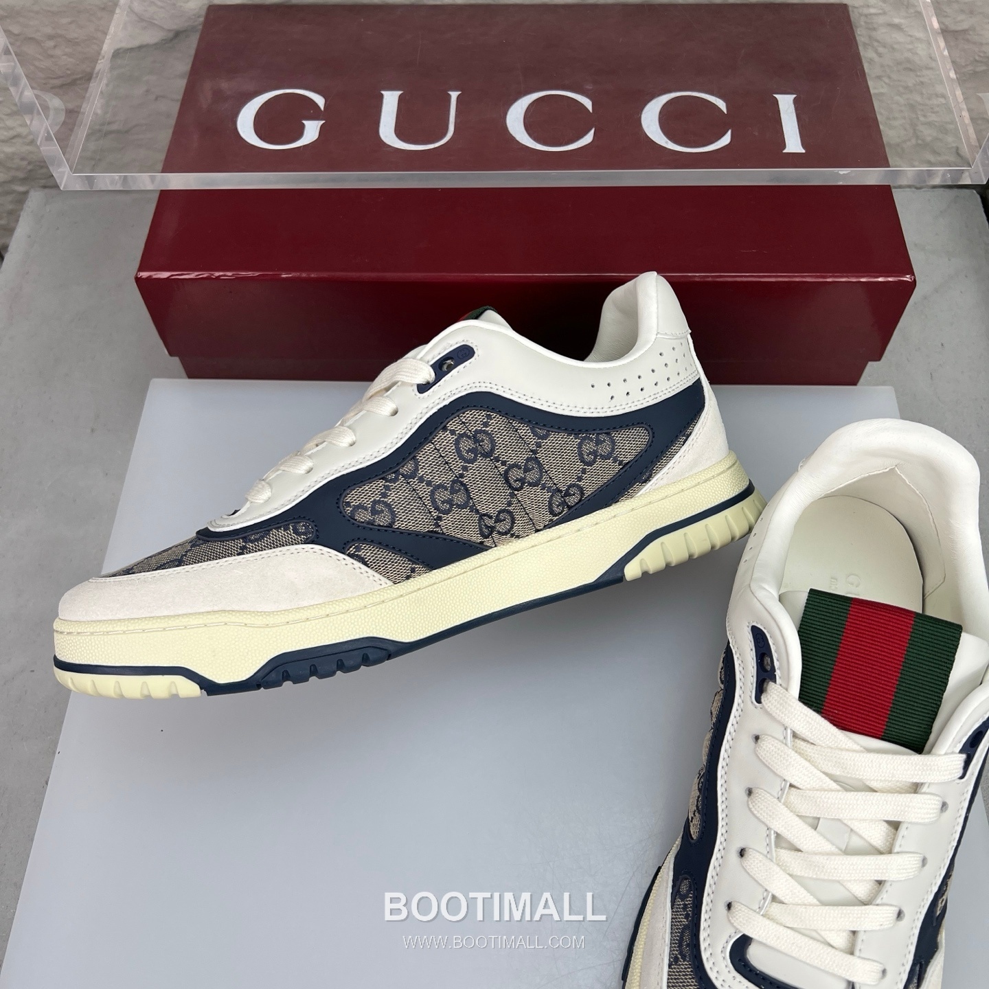 Gucci Double G Calfskin Leather High Low Sneakers with Distressed Cutout Panel TPU Sole Detail 구찌 더블G 카프스킨 레더 하이로우 스니커즈 디스트레스드 컷아웃 패널 TPU 솔 디테일 3cm 5