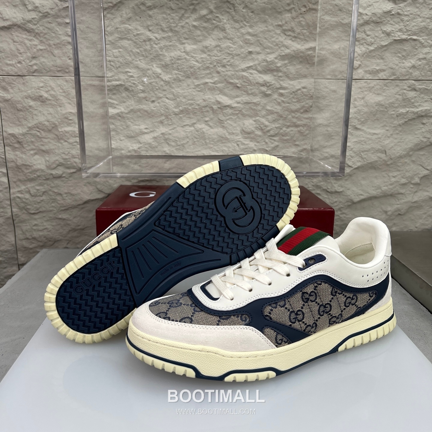 Gucci Double G Calfskin Leather High Low Sneakers with Distressed Cutout Panel TPU Sole Detail 구찌 더블G 카프스킨 레더 하이로우 스니커즈 디스트레스드 컷아웃 패널 TPU 솔 디테일 3cm 9